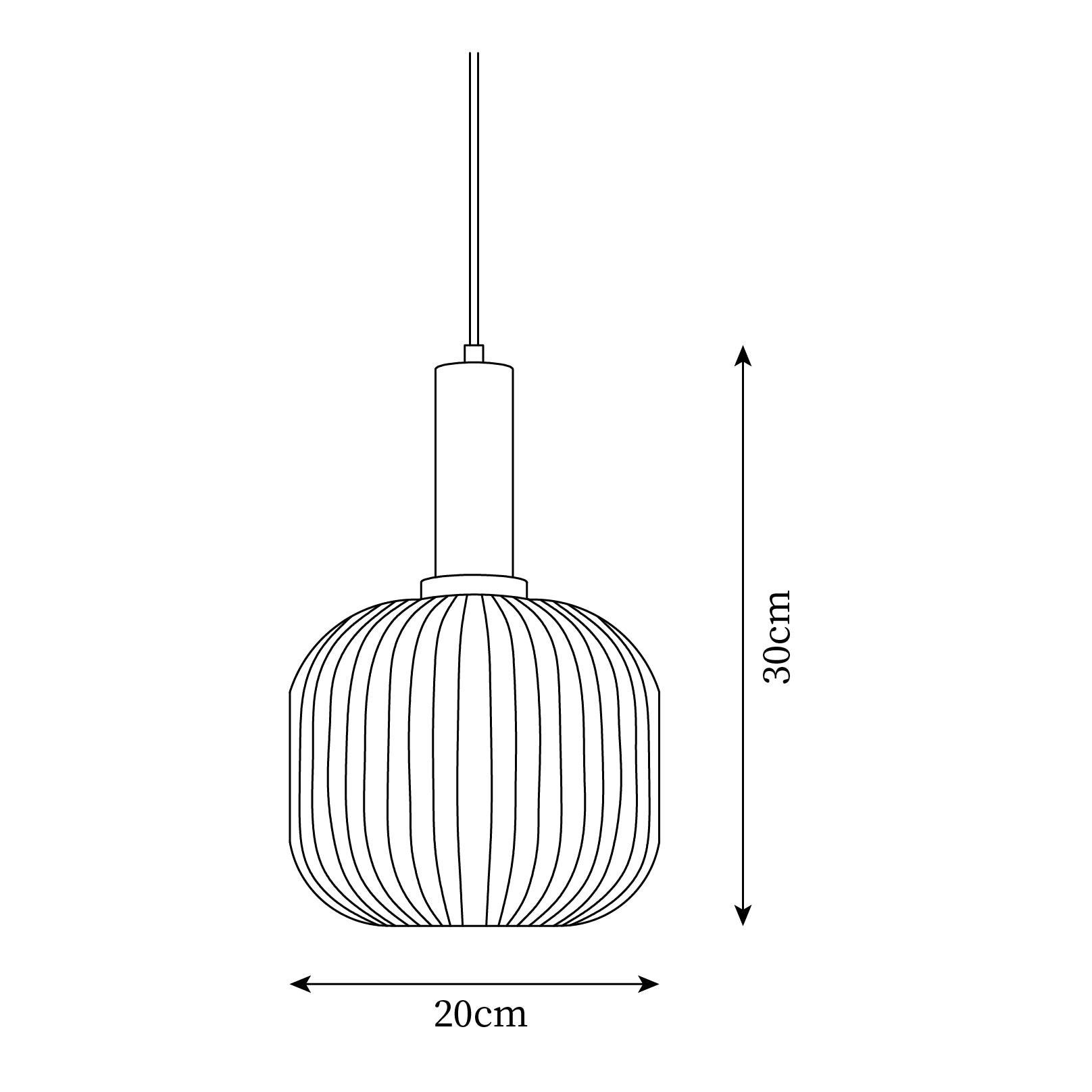 Nina Ribbed Pendant Light - Modern Glass Ceiling Lamp for Dining Room, Kitchen Island, Bedroom & Living Room Decor