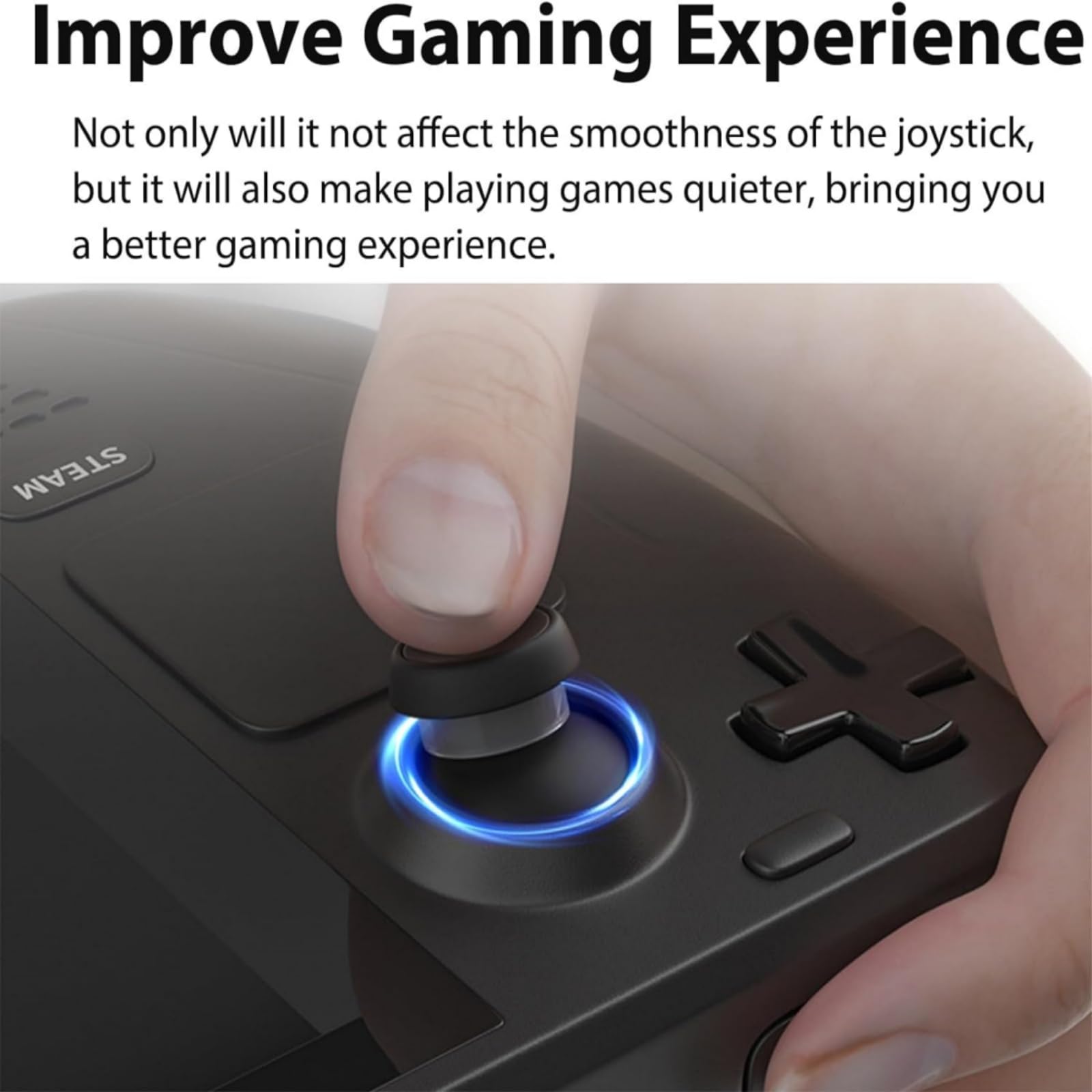 Lenovo Legion Go 2 & ROG Ally X & PS5 Portal Thumb Grips - Analog Stick Caps with Joystick Protector Rings (Midnight Black/Black) - Enhance Grip for Gaming Controllers - Perfect for FPS, Racing & Action Games