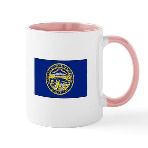 White/Pink Inside - Nebraska Flag Mugs