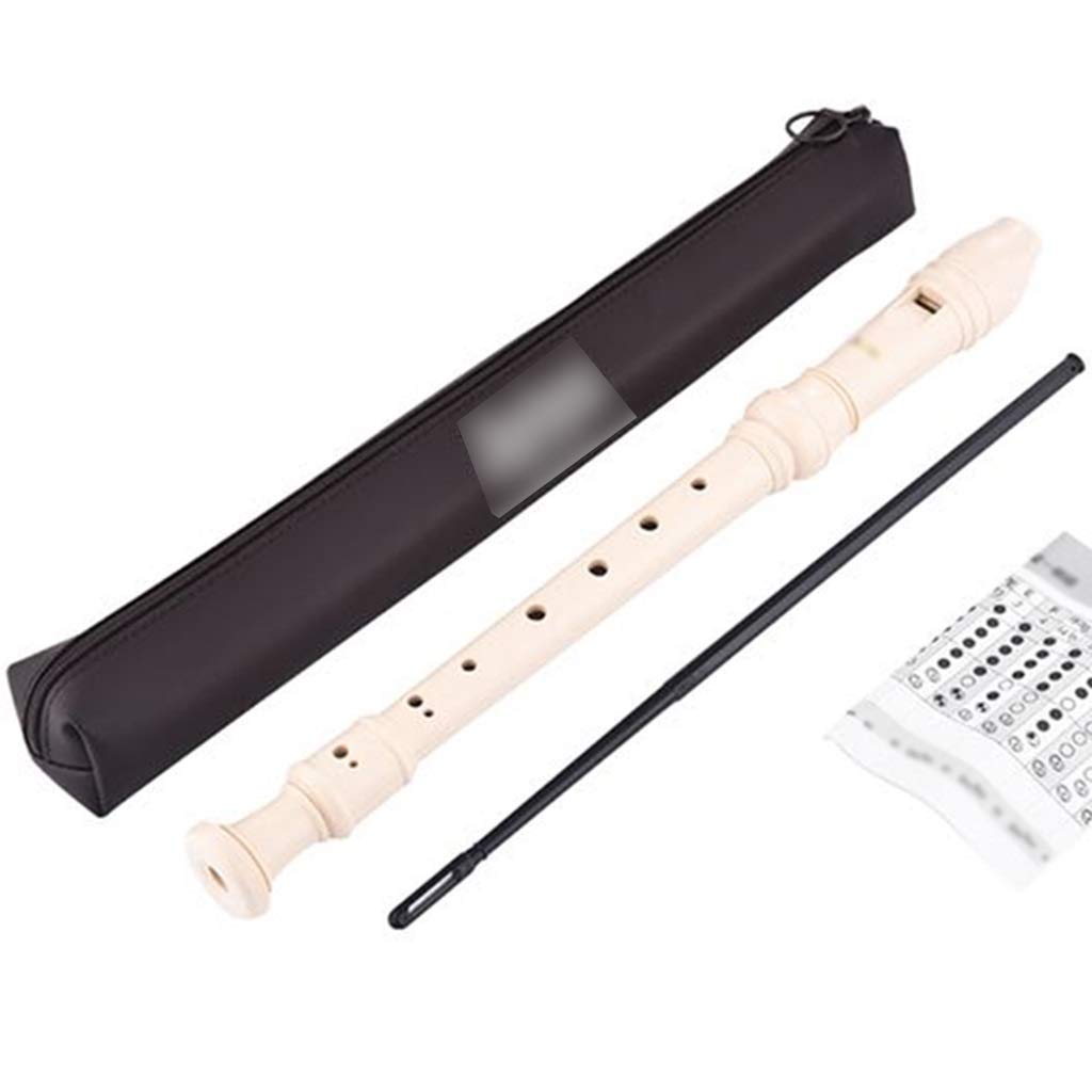 8-Hole C Soprano Recorder for Beginners - German/Baroque Style Woodwind Instrument with Storage Bag, Cleaning Kit & Fingering Chart - Perfect for Music Practice, School Band & Home Learning