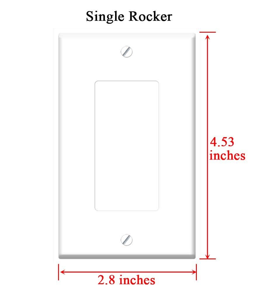Decorative White Rose Switch Plate Cover - Single Rocker/GFCI Outlet Cover - Nature Inspired Wild Rose Design for Home & Office Decor