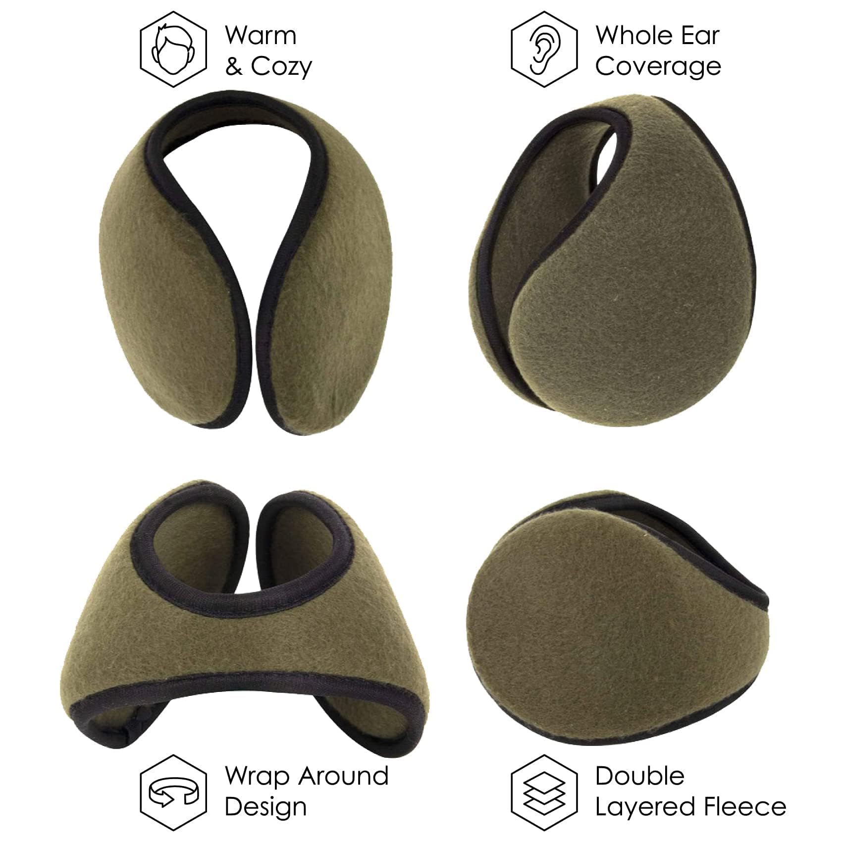 10 Pack Bulk Fleece Winter Ear Warmers for Men & Women - Behind the Head Earmuffs for Total Comfort & Style | Perfect for Skiing, Running, Hiking & Outdoor Winter Activities