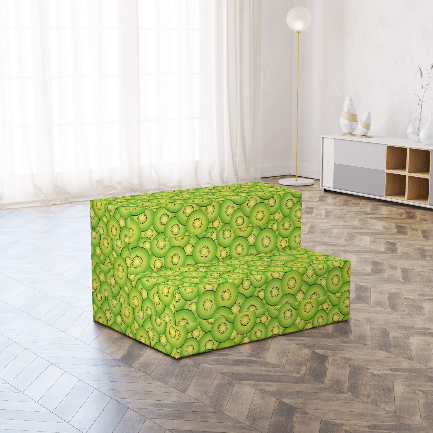 Ambesonne Kiwi Foldable Mattress - Exotic Fruit Slices Design, 74.8