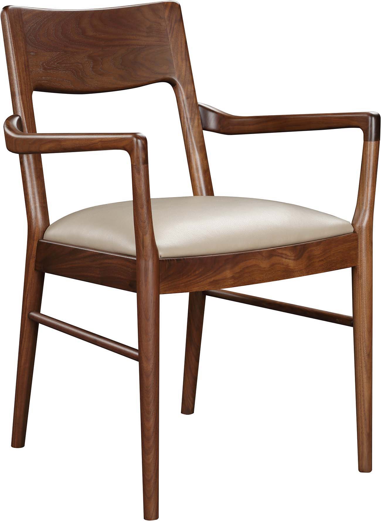 Walnut Grove Arm Chair - Solid Wood Upholstered Accent Chair for Living Room, Bedroom & Office - Comfortable Modern Lounge Chair with Padded Seat & Backrest