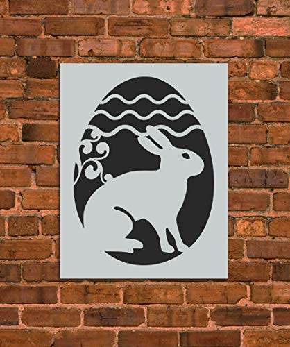 Easter Egg Rabbit Stencil Template - Reusable Plastic Craft Stencil for DIY Painting & Decorating - INNOVO Stencils - Perfect for Easter Decor, Spring Crafts, and DIY Home Projects
