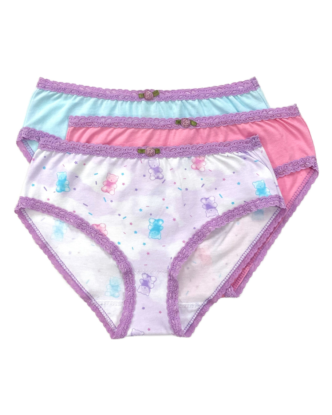 Sprinkle Bears 3 Pack Cotton Panties for Women - Soft Comfortable Underwear for Everyday Wear, Sleep & Lounge