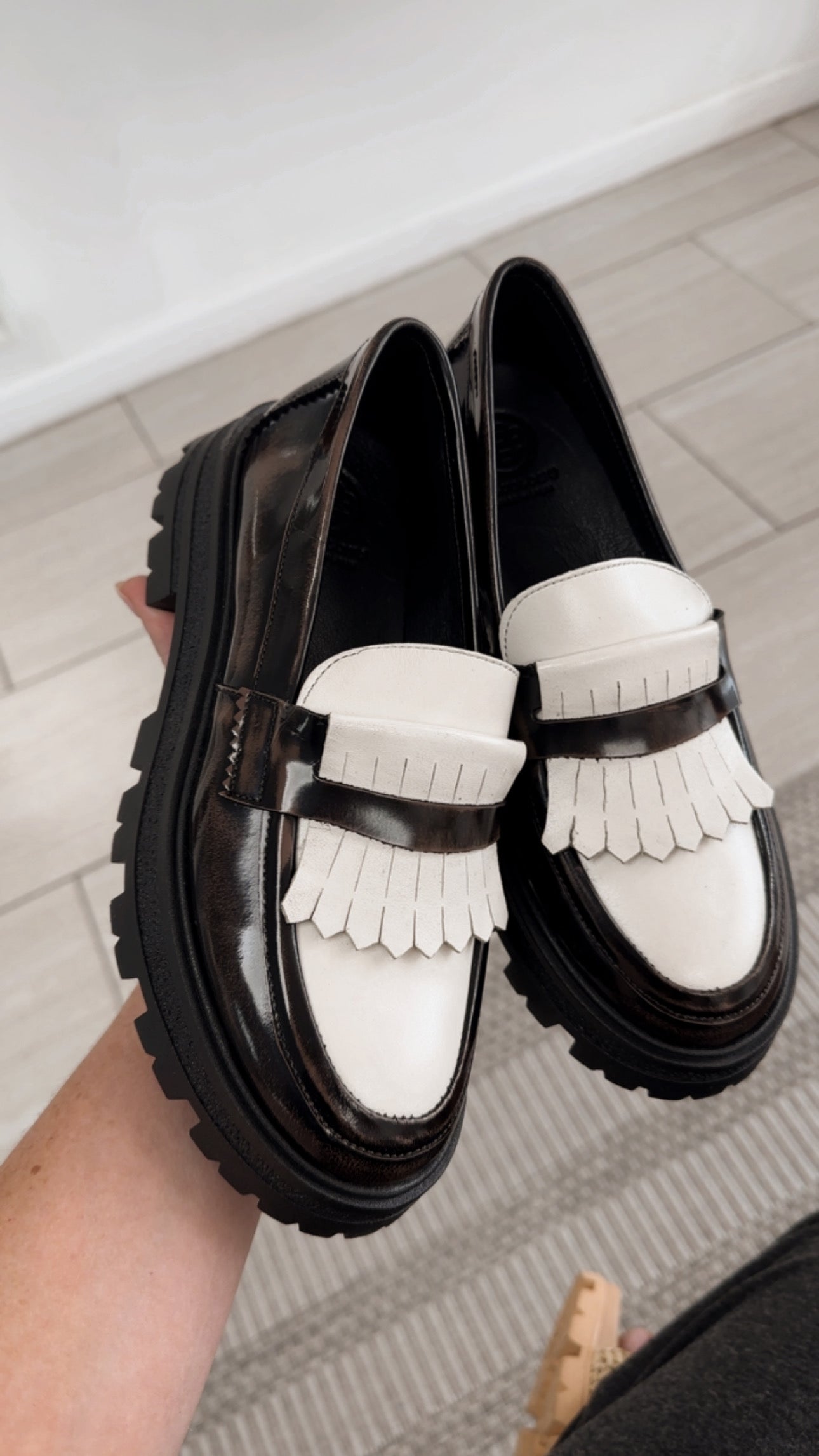 Blublonc Brown Florentine Fringe Chunky Loafers for Women - Comfortable Slip-On Shoes for Casual Outfits, Office Wear & Fall Fashion