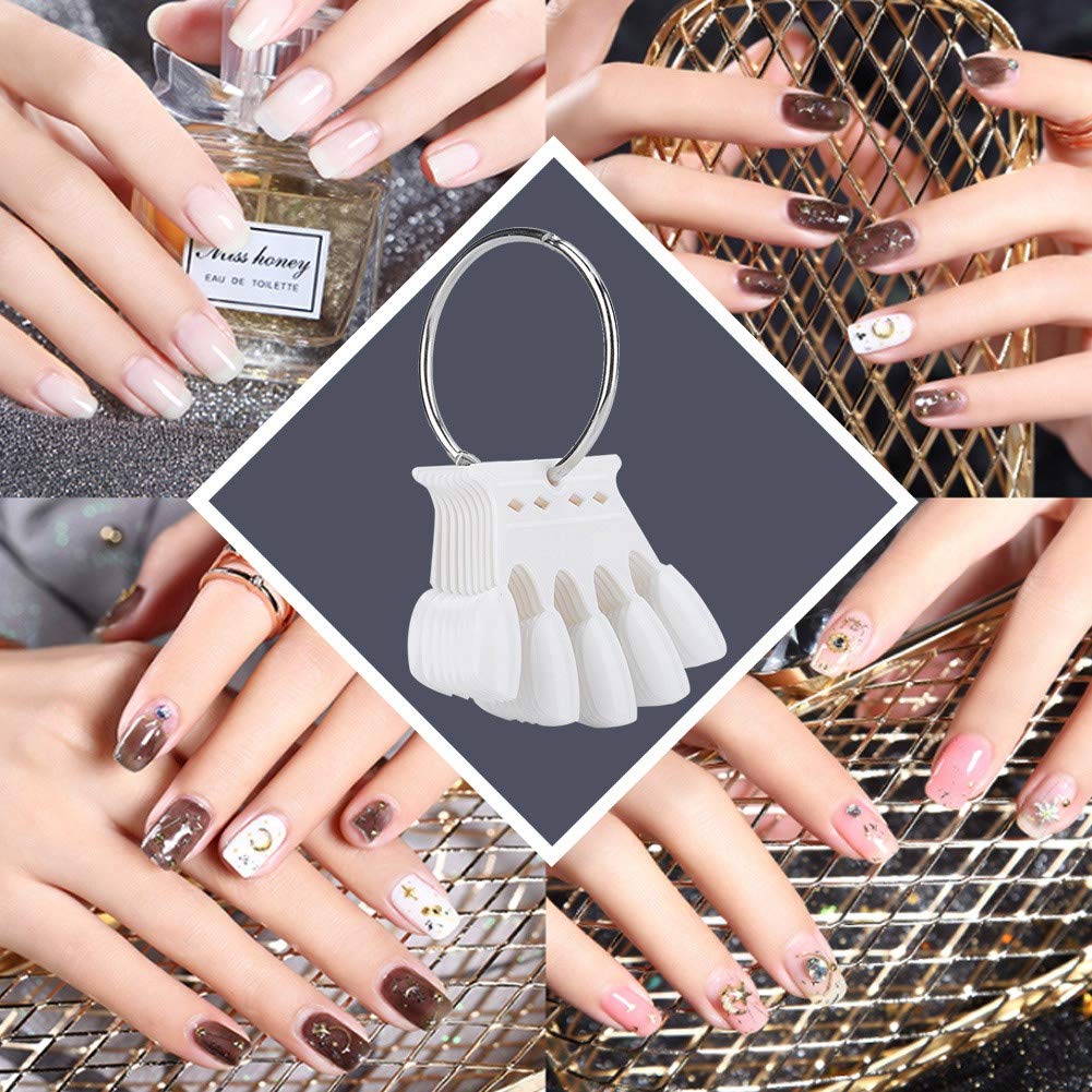 50pcs White Nail Polish Display Sticks - Professional Manicure Practice Tips & Color Cards for Nail Art Training, Salon Showcase, and DIY Home Gel Polish Application
