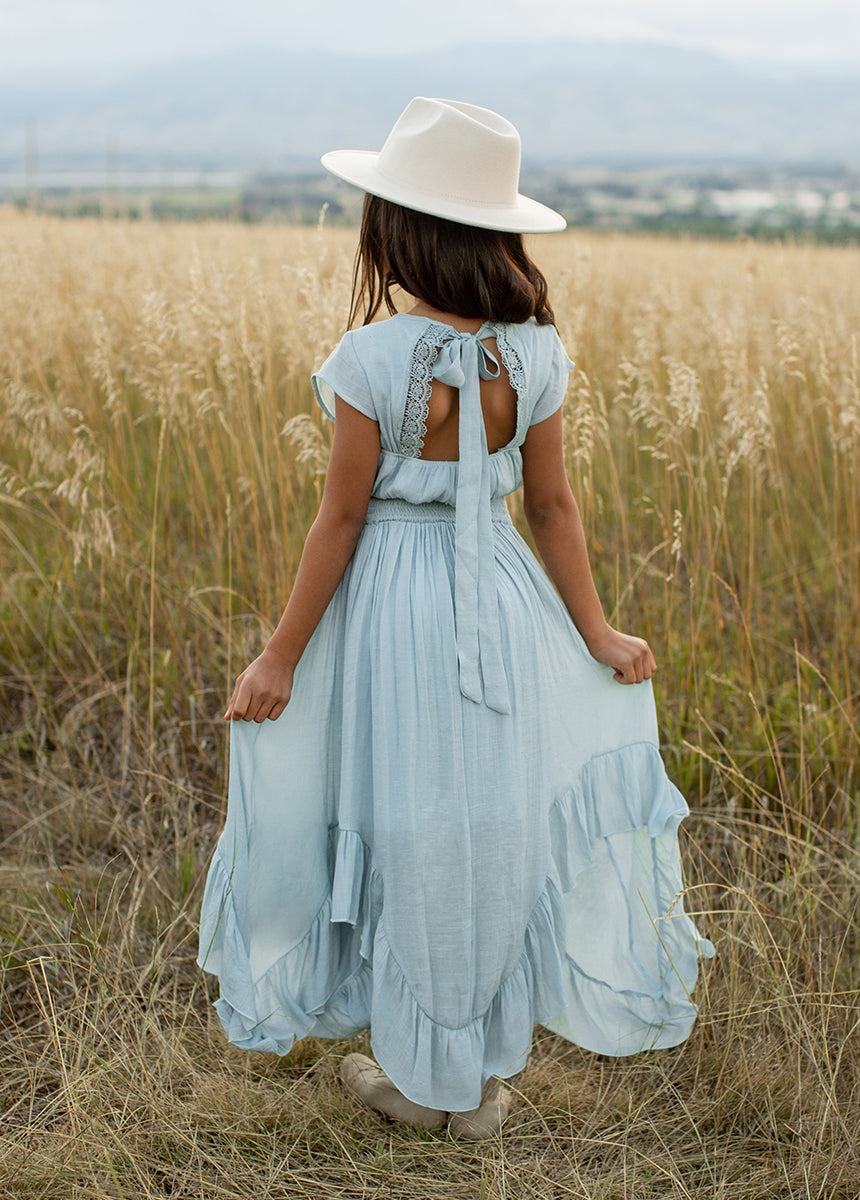 Briley Women's Sky Blue Dress - Elegant Flowy Midi Dress for Casual Wear, Office & Special Occasions | Perfect for Summer, Weddings & Parties