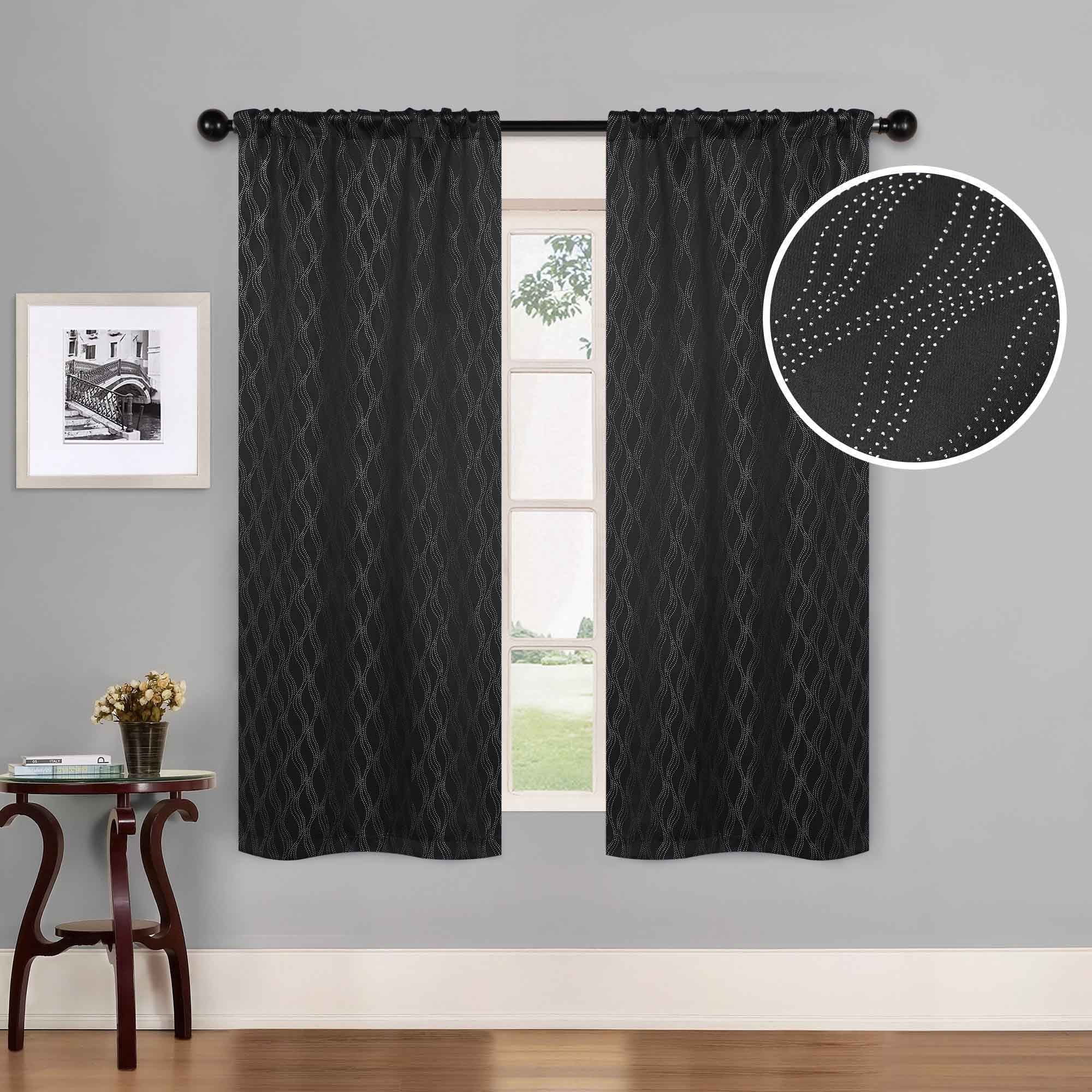 Zuri Textured Washable Blackout Curtains for Bedroom - Thermal Insulated Room Darkening Window Drapes (Set of 2 Panels) - Perfect for Nursery, Home Theater & Light Sleepers
