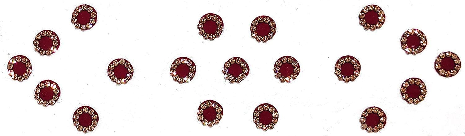 Stylish Diamond Bindis for Women - 8pcs Multicolor Round Bindi Set for Parties & Weddings