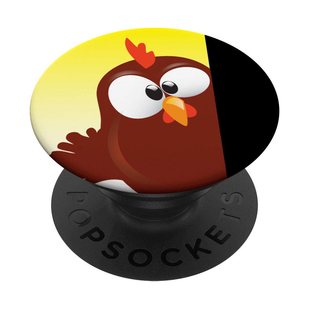 Funny Peeking Chicken Brown & Yellow PopSockets Swappable Grip for Phones & Tablets - Perfect for Selfies, Gaming & Everyday Phone Protection