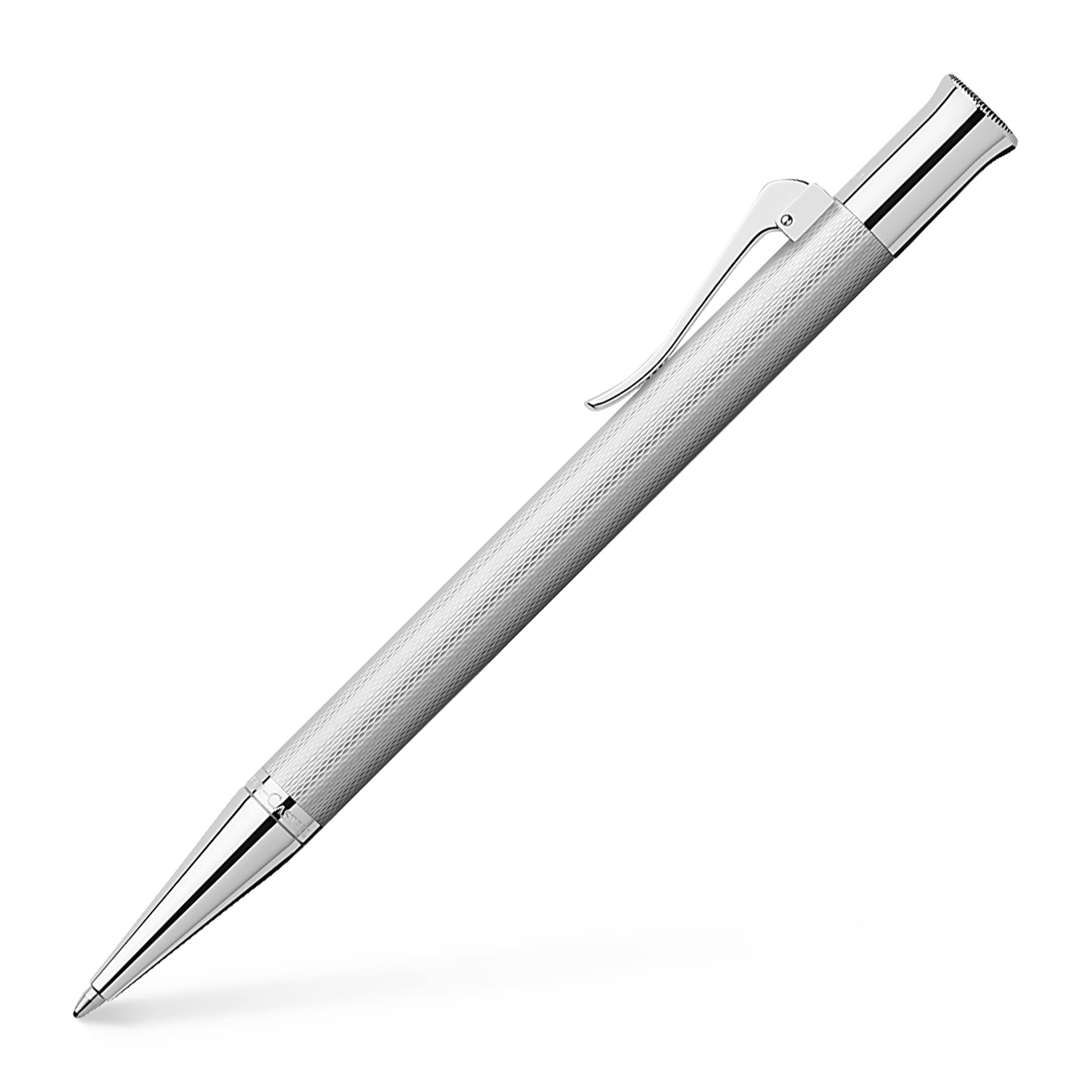 Faber Castell 146534 Premium Oil-Based Ballpoint Pen - Guilloche Design with Rhodium Finish - Ideal for Office, Business Gifts & Luxury Writing