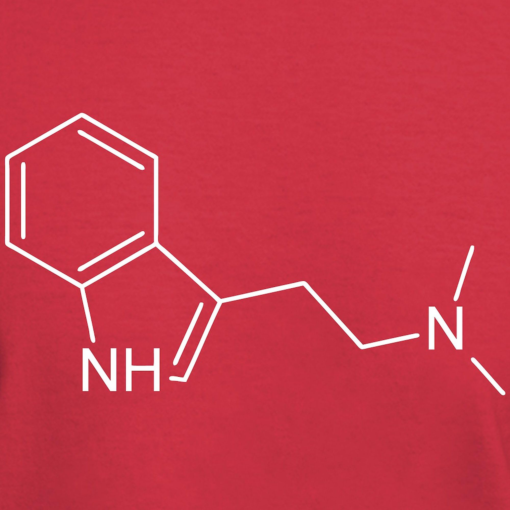 DMT Chemical Structure Dark T-Shirt for Men | 100% Cotton Classic Graphic Tee | Perfect for Chemistry Enthusiasts & Psychedelic Science Fans