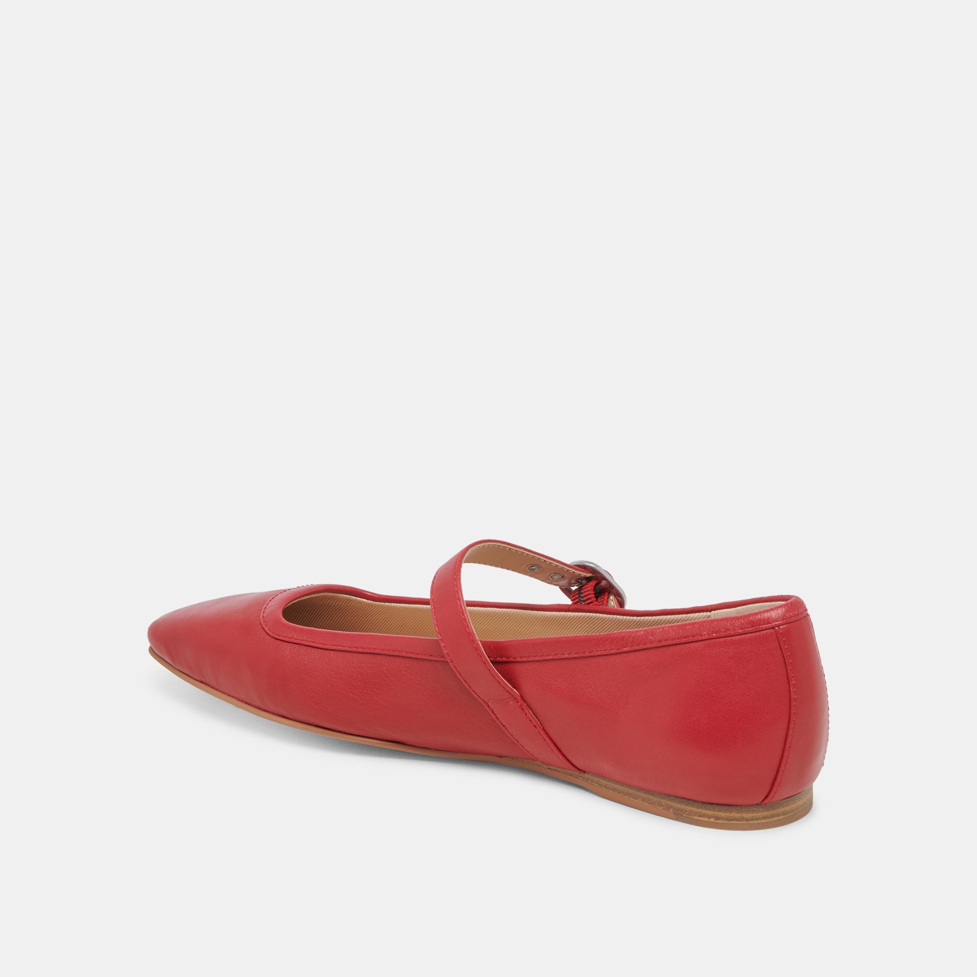 RODNI Women's Red Leather Ballet Flats - Comfortable & Stylish Shoes for Work, Casual Wear & Dance