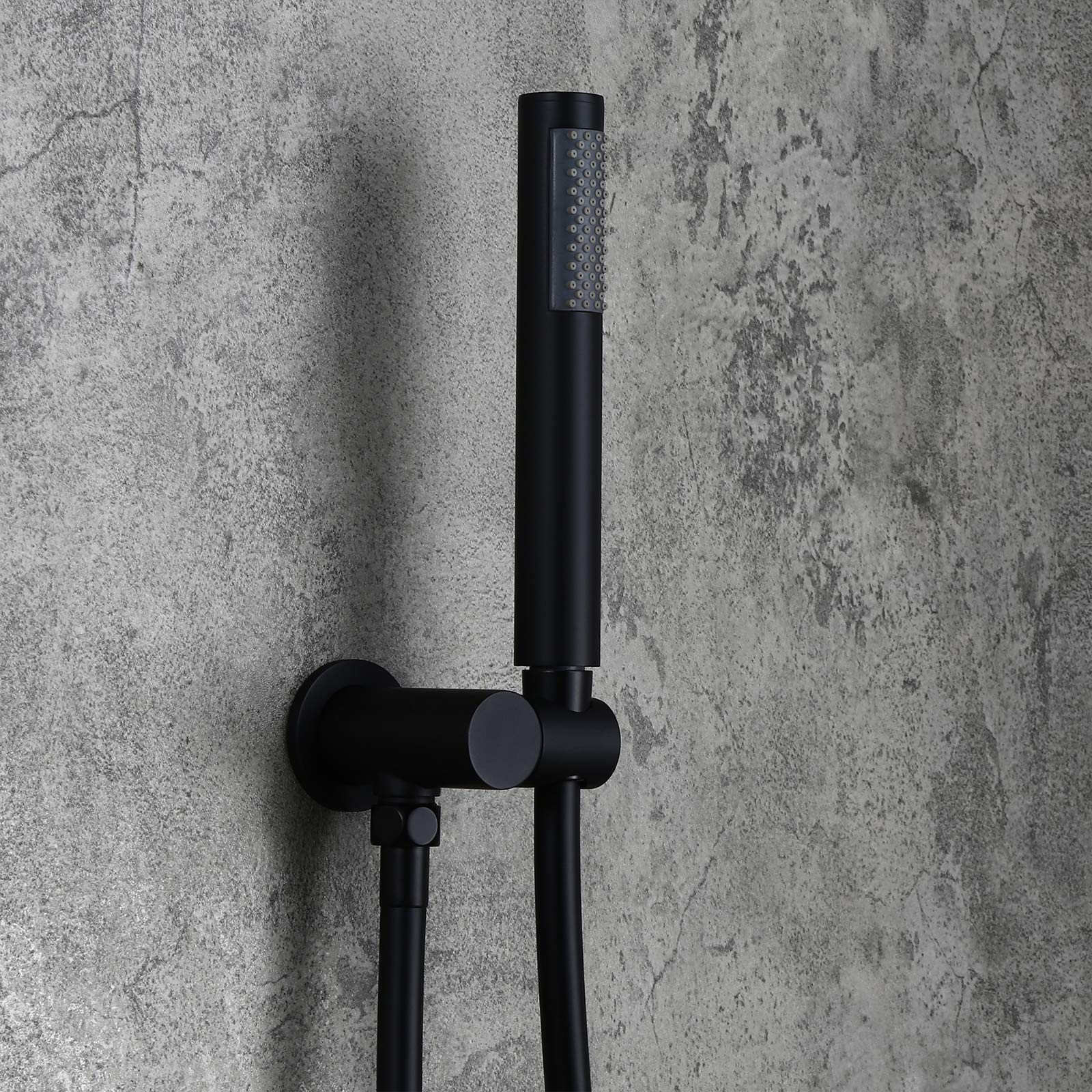10 Inch Matte Black Ceiling Mount Rainfall Shower System with Hand Shower - Modern Bathroom Faucet Set for Luxurious Spa Experience | Perfect for Master Bathrooms & Hotel Style Showers