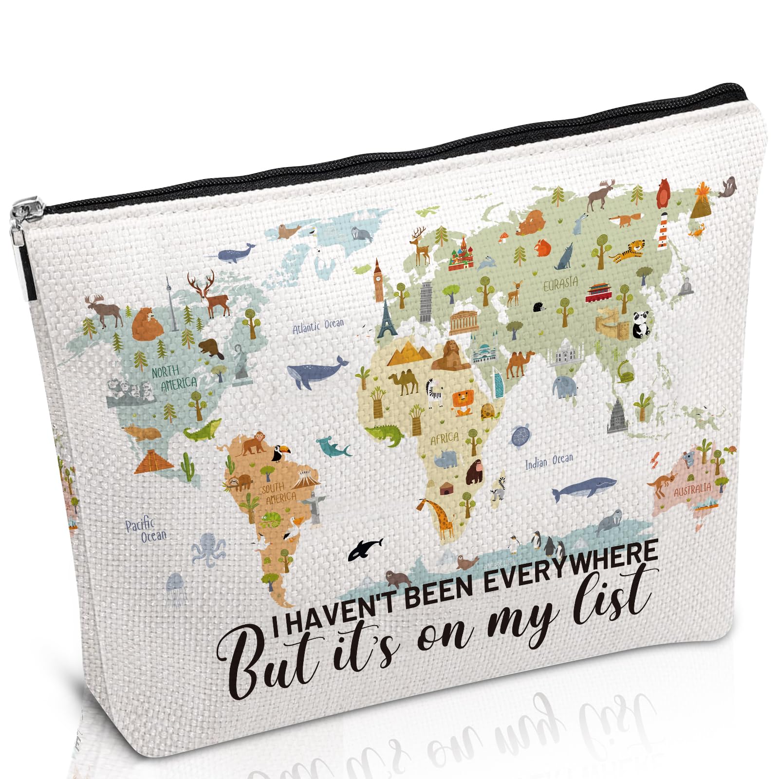 **Travel Makeup Bag for Women - Waterproof Cosmetic Organizer with Toiletry Essentials, Perfect Travel Accessories Gift for Birthday & Christmas (I Haven't Been Everywhere But It's on My List) - Ideal for Vacations, Business Trips & Weekend Getaways**