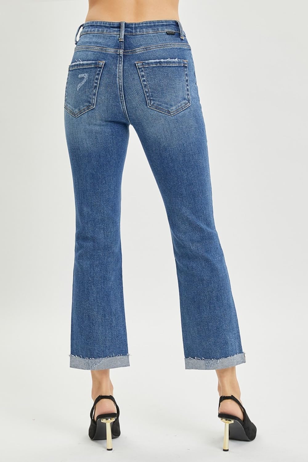 Stylish Women's Button Fly Cropped Bootcut Jeans - Trendy High Waist Denim Pants for Casual Outfits & Everyday Wear | Perfect for Office, Dating & Weekend Looks