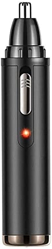 Professional USB Rechargeable 4-in-1 Ear & Nose Hair Trimmer for Men & Women - Waterproof Vacuum Cleaning System for Nostril, Beard & Facial Hair - Lightweight Grooming Kit for Travel, Gym & Home Use (Black)