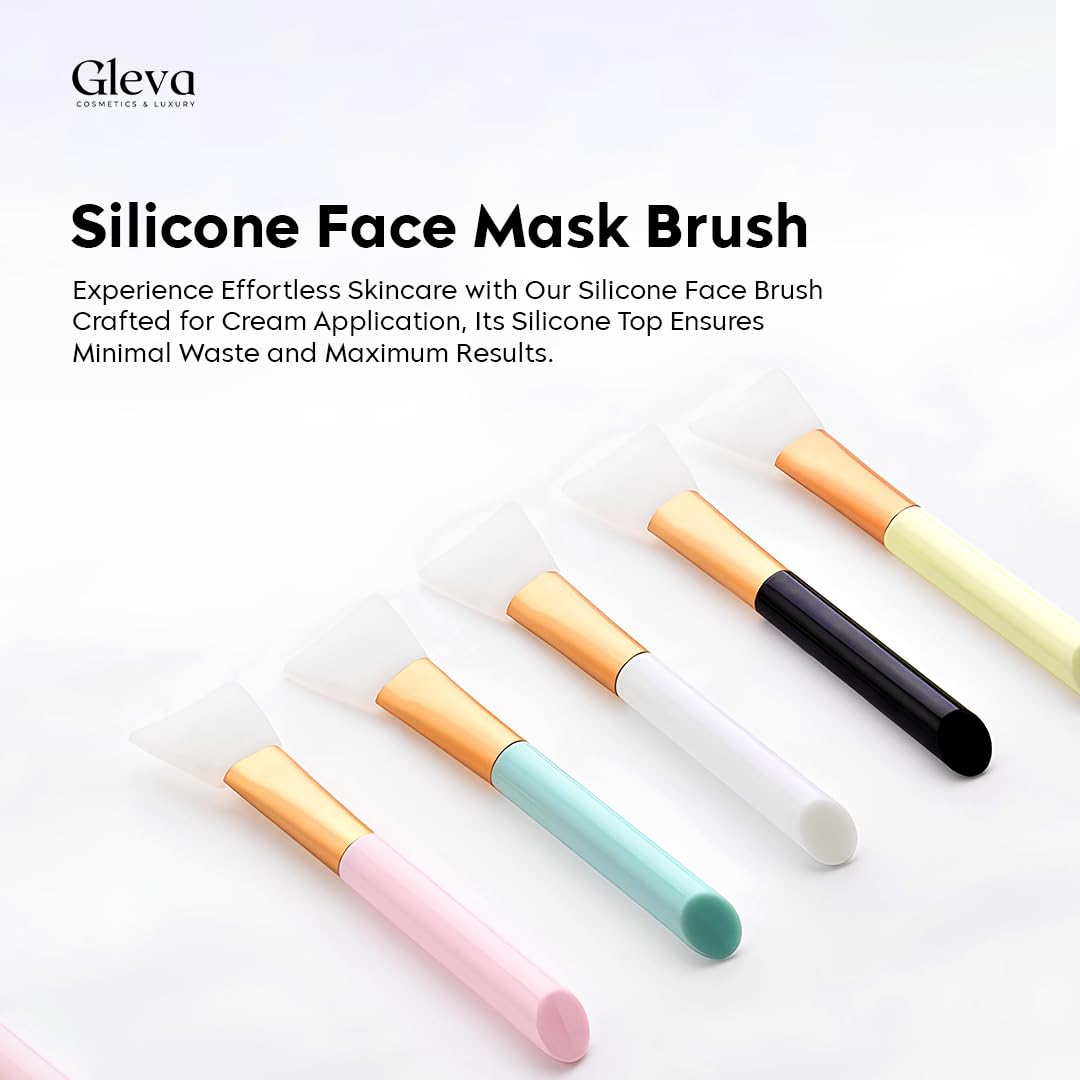 Gleva Soft Silicone Facial Mud Applicator Brush - 3 Pack Clay Mask Tools for Deep Cleansing, Exfoliating & Moisturizing | Perfect for Spa, Skincare Routine & At-Home Facial Treatments (Women & Girls)