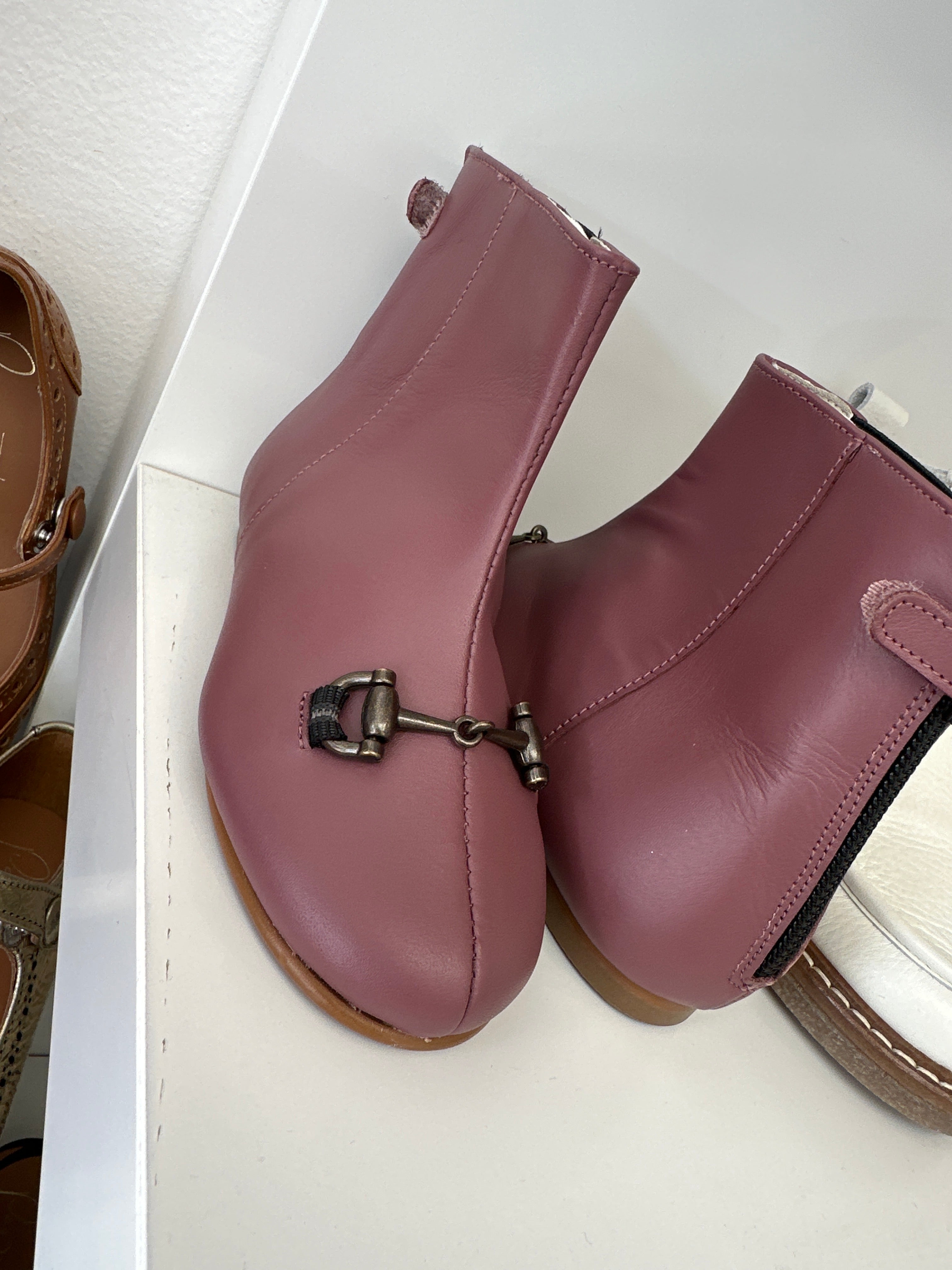 Sonatina Plum Buckle Back Zipper Ankle Boots for Women - Stylish & Comfortable Fall Winter Fashion Shoes for Office, Party & Casual Outings