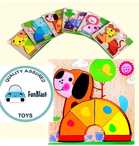 FunBlast 3D Wooden Puzzle for Kids - Dog & Cat Animal Jigsaw Toy Set, Safe Wooden Learning Toys for Toddlers & Children | Perfect for Birthday Gifts, Early Education & Family Game Night