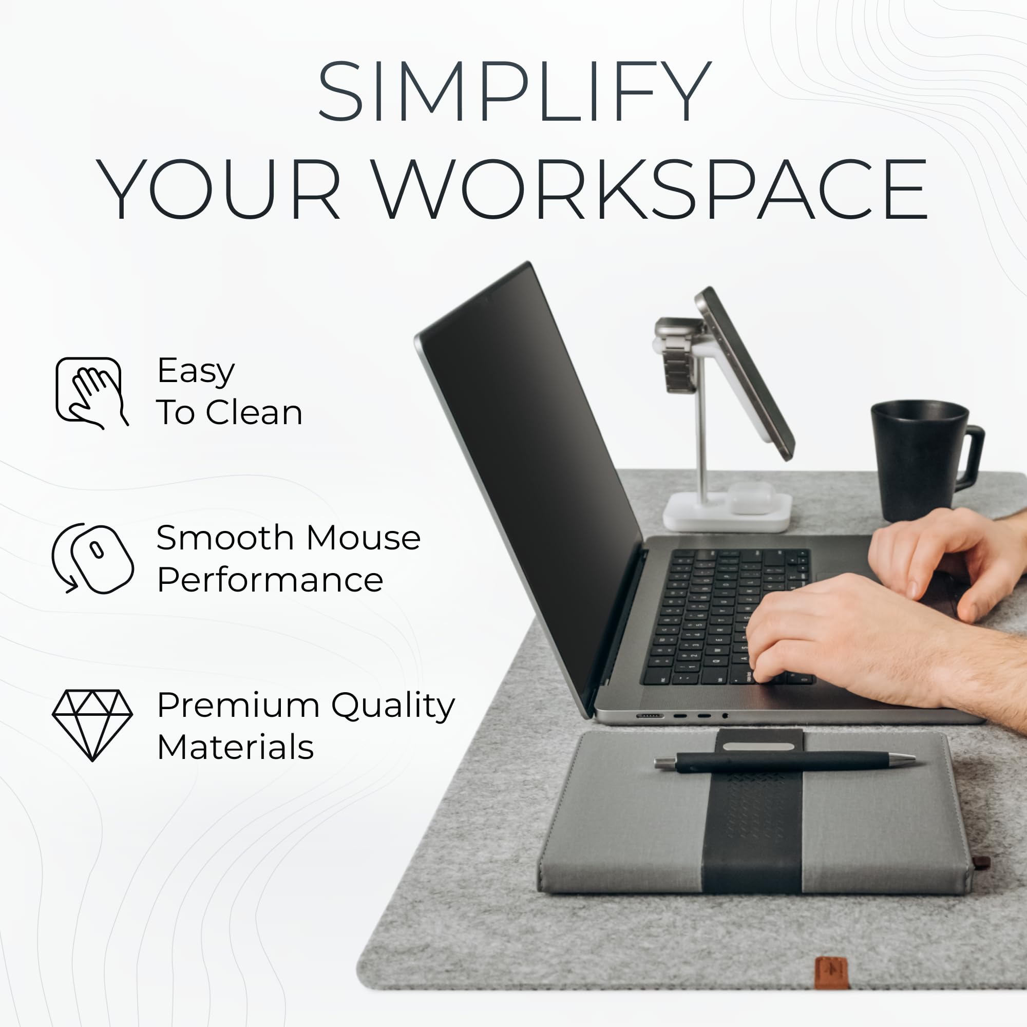 Nordik Large Felt Desk Mat - 35