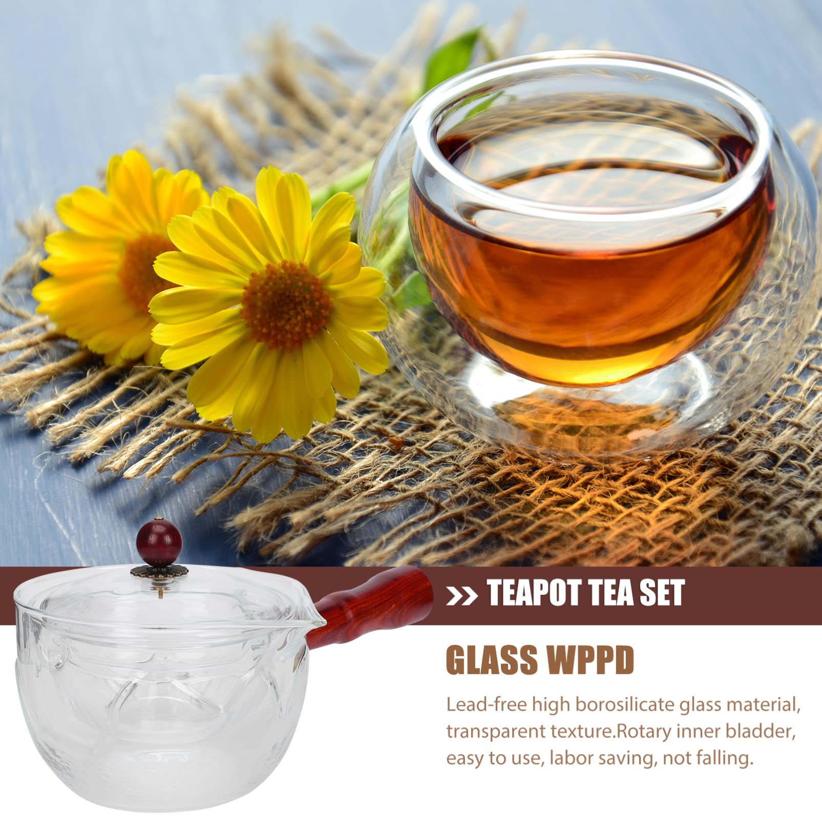 **Rotating Glass Stovetop Teapot - Heat-Resistant Kettle for Tea, Coffee & Hot Water - Perfect for Home, Office & Camping Use**