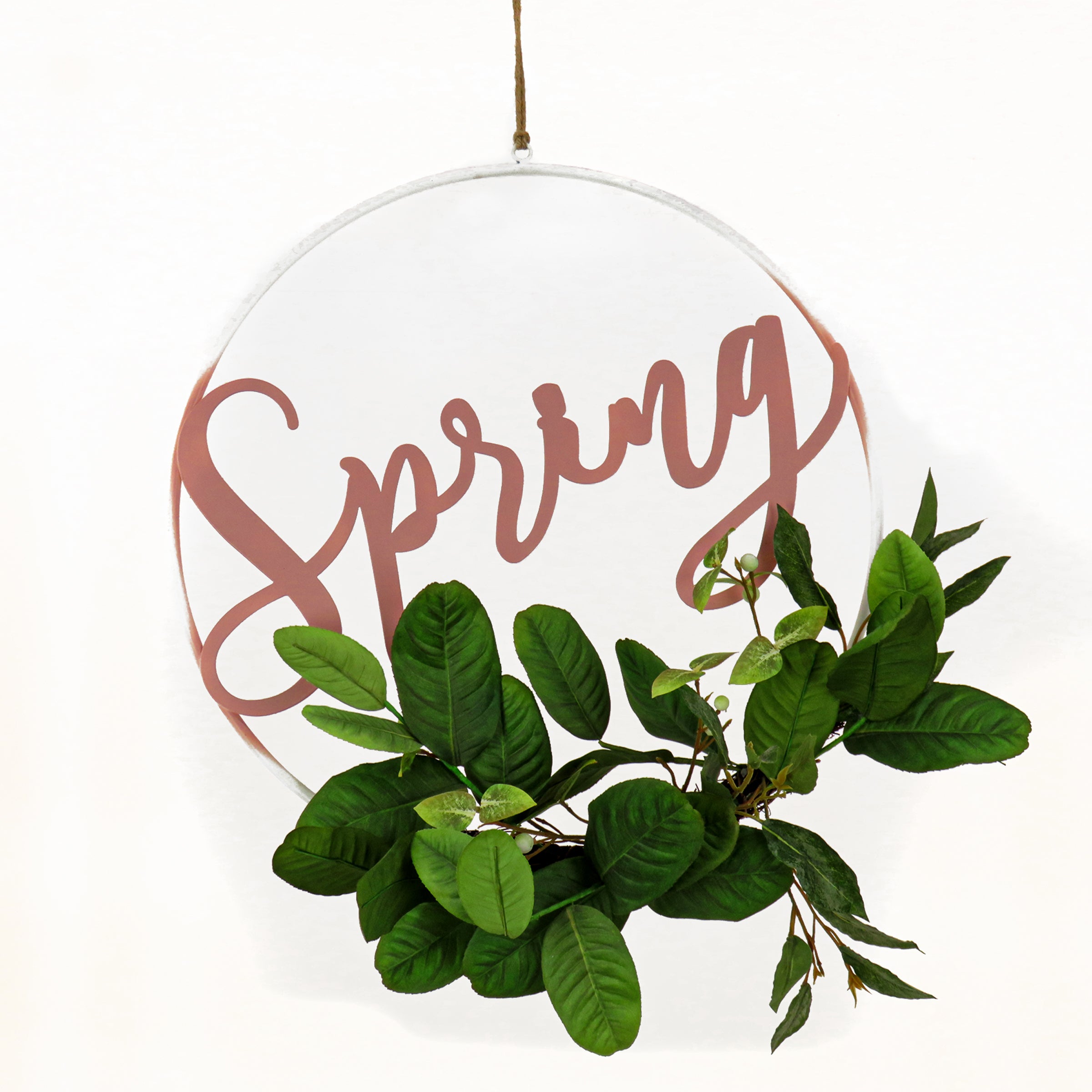 23 Inch Spring Metal Ring Wall Hanging Decor - Modern Boho Home Decor for Living Room, Bedroom, or Office
