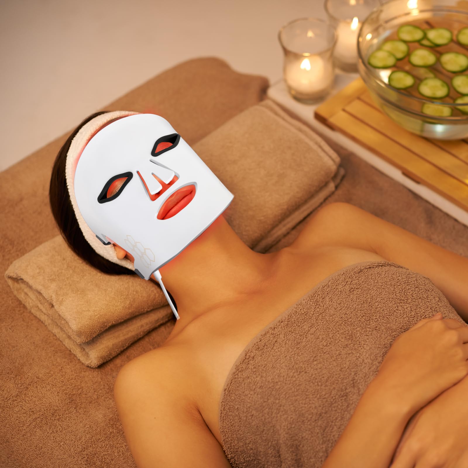4-in-1 LED Light Therapy Face Mask with Remote Control - Red & Blue Light for Acne Treatment, Wrinkle Reduction & Skin Rejuvenation - Dark Spot Corrector for Face & Body | Perfect for Home Spa & Skincare Routine