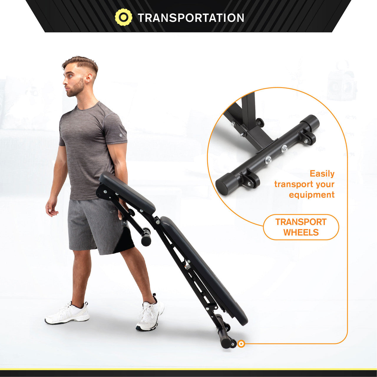 Adjustable Weight Bench for Home Gym - 6-Position Incline/Decline Workout Bench with Leg Holders | Perfect for Strength Training, Dumbbell Exercises & Full-Body Workouts - Circuit Fitness AMZ 617BN
