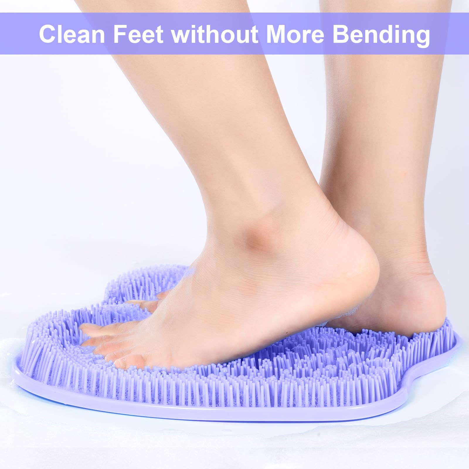 BESKAR Non-Slip Shower Foot Scrubber Mat - Exfoliating & Reflexology for Relaxing Feet Spa