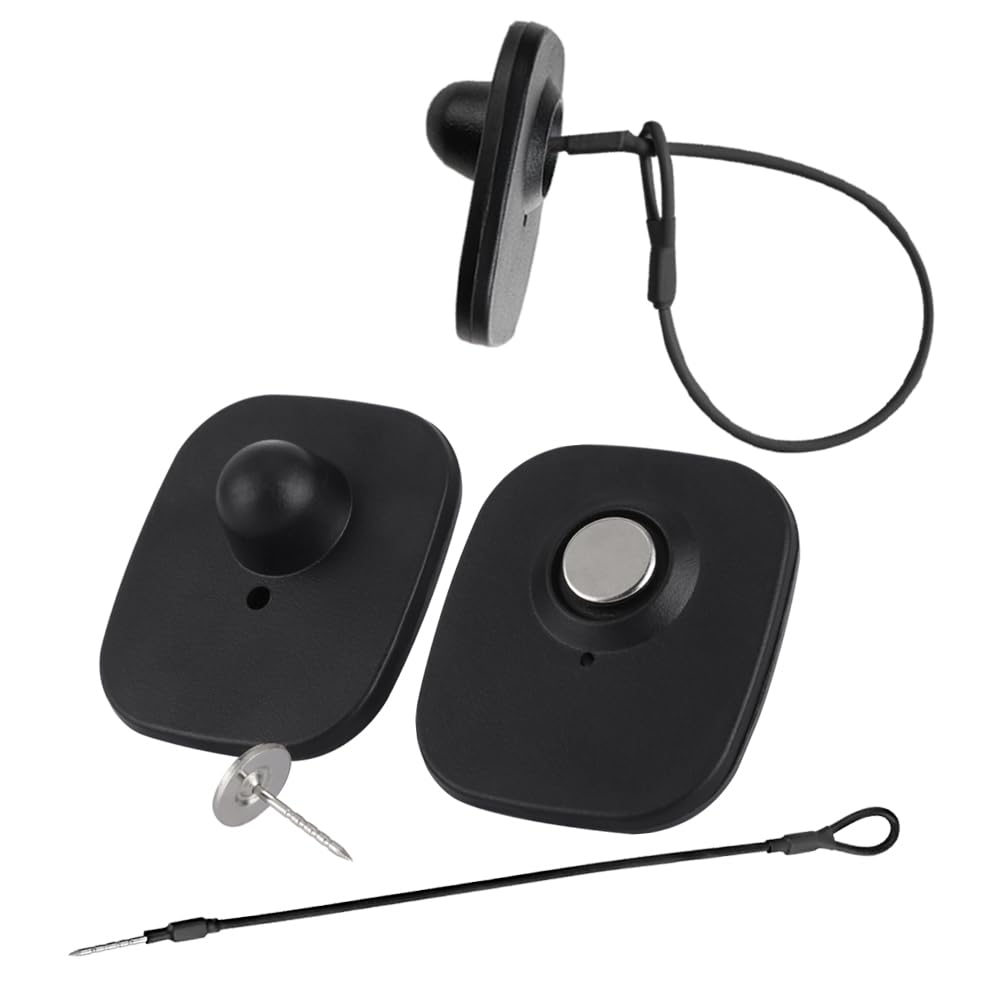 8.2MHz RF Clothing Security Tags (1000pcs) with Pins & Lanyards for Retail Stores