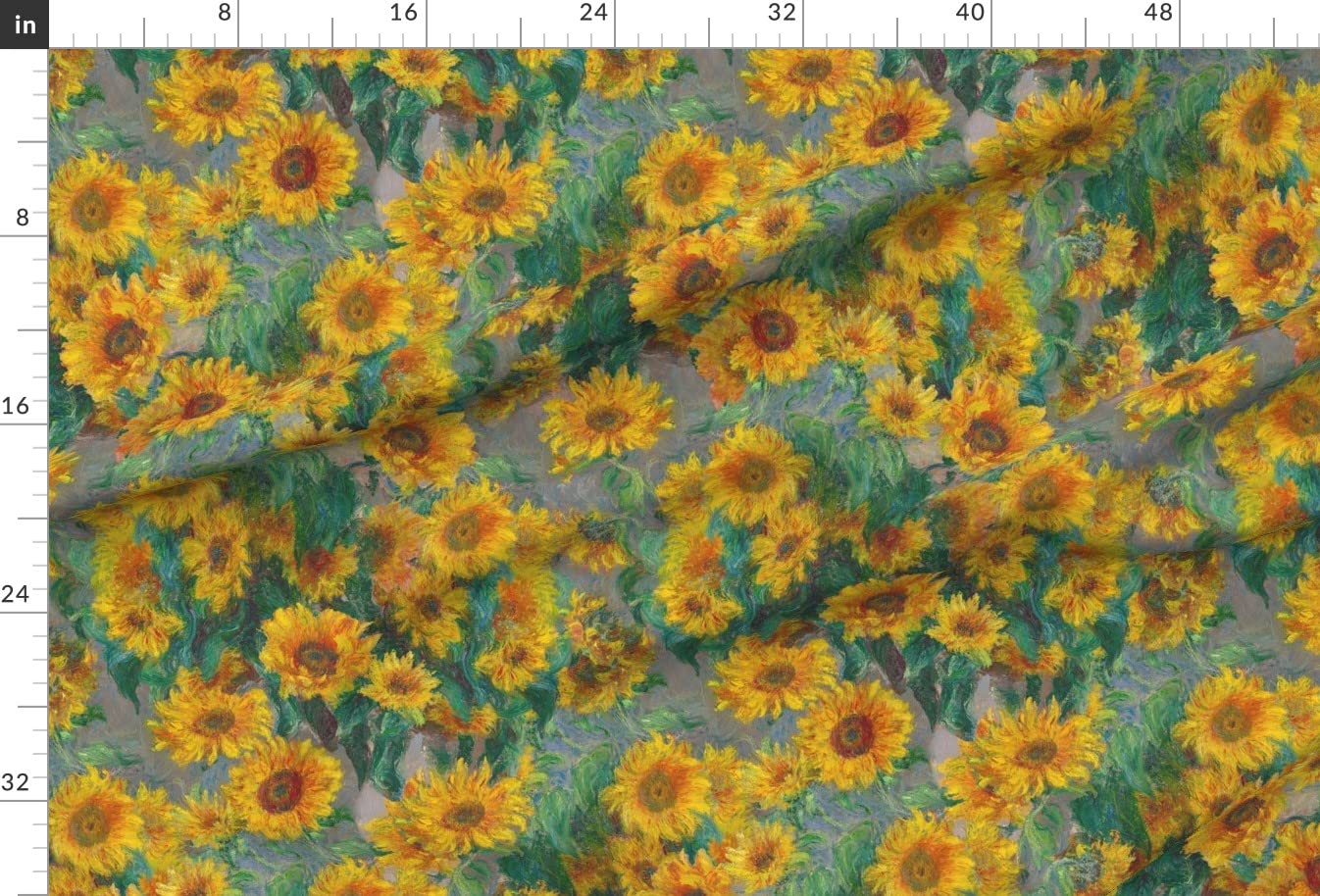 Monet Sunflowers Printed Minky Fabric by The Yard - Ultra Soft Plush Fabric for Sewing Baby Blankets, Quilt Backing & DIY Crafts - Home Decor, Nursery & Crafting Supplies - Perfect for Baby Gifts, Nursery Decor & Cozy Blankets