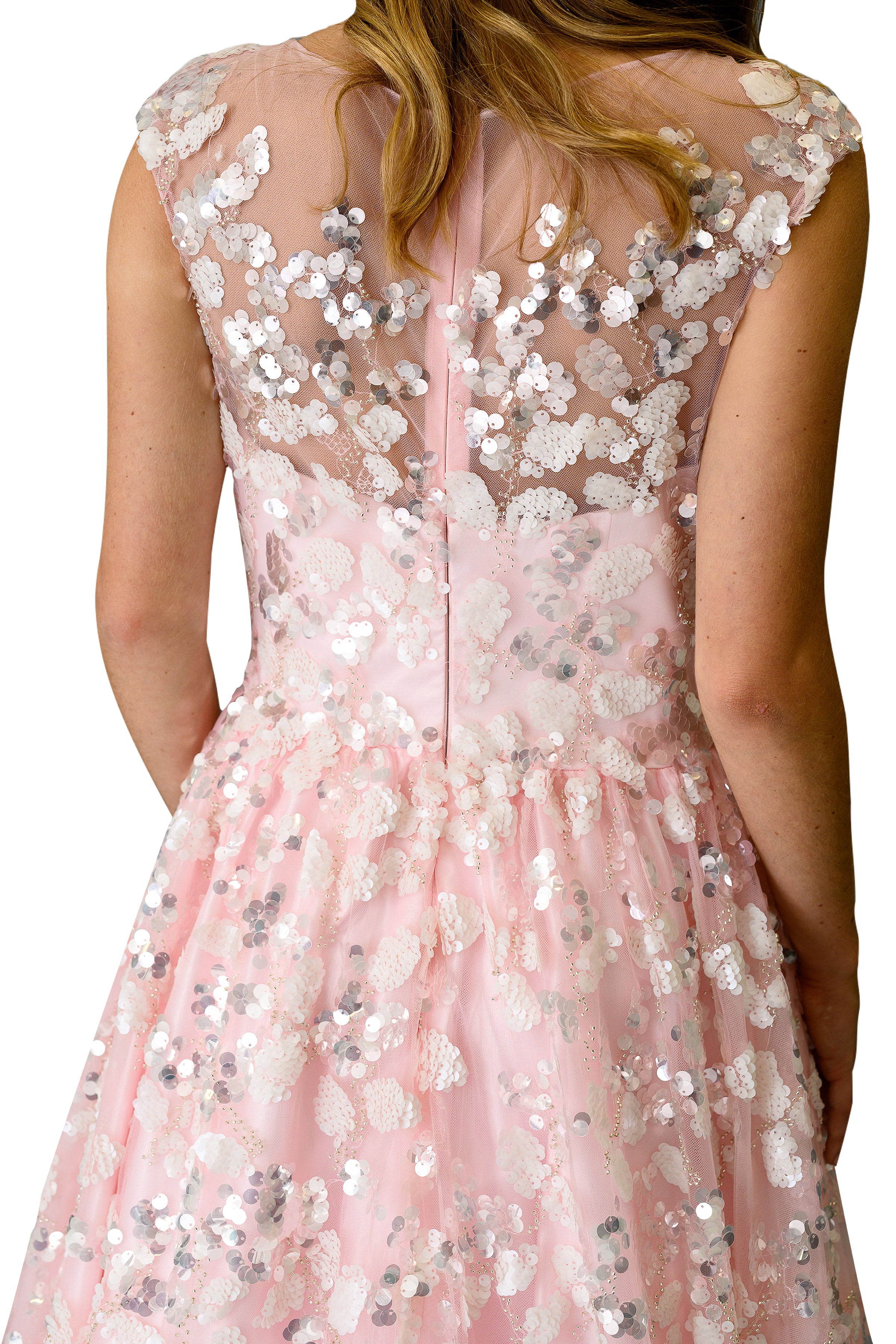 Elegant Illusion Neck Floor Length Flare Gown - Sexy Formal Evening Dress for Prom, Wedding & Special Occasions