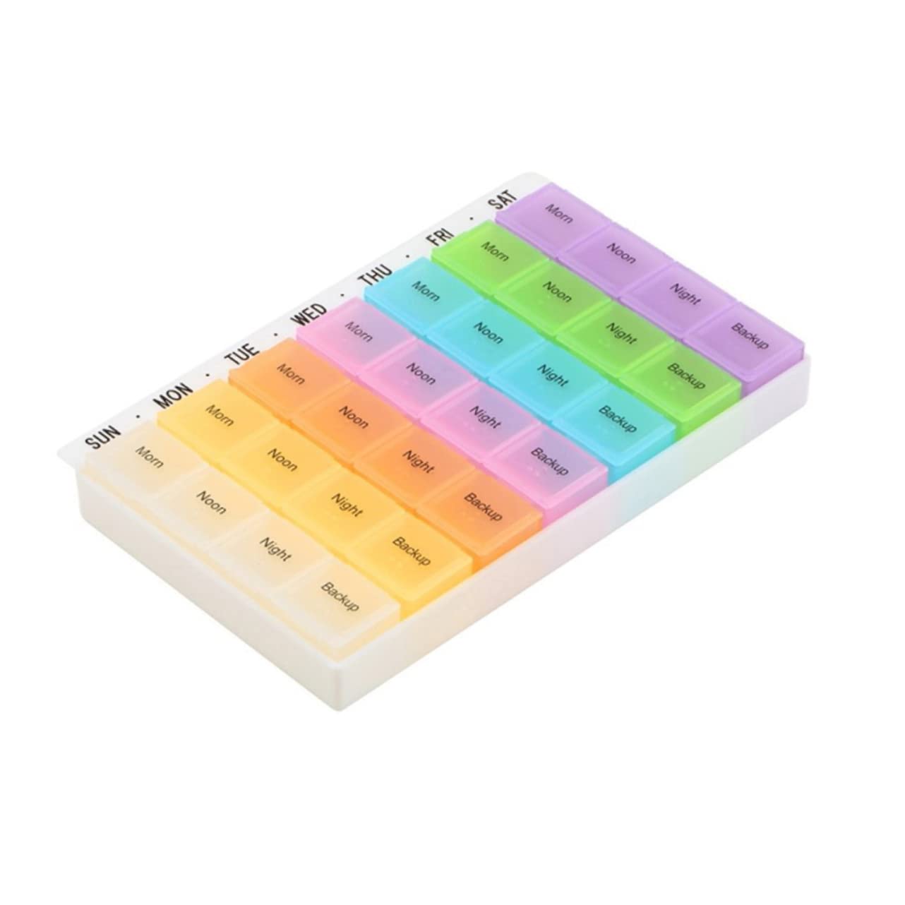 7x28 Tablet Organizer Box - 28 Compartment Medicine Case for Travel & Home