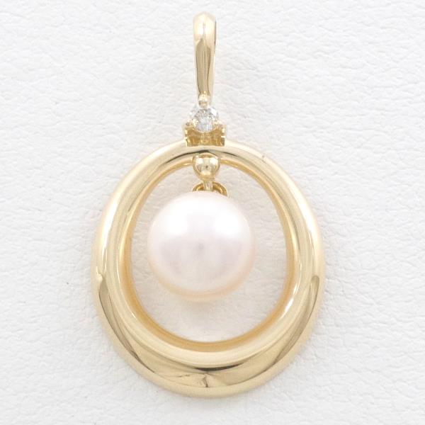 14K Yellow Gold Pearl and Diamond Pendant Necklace - Elegant Jewelry Gift for Women, Perfect for Weddings, Anniversaries & Special Occasions