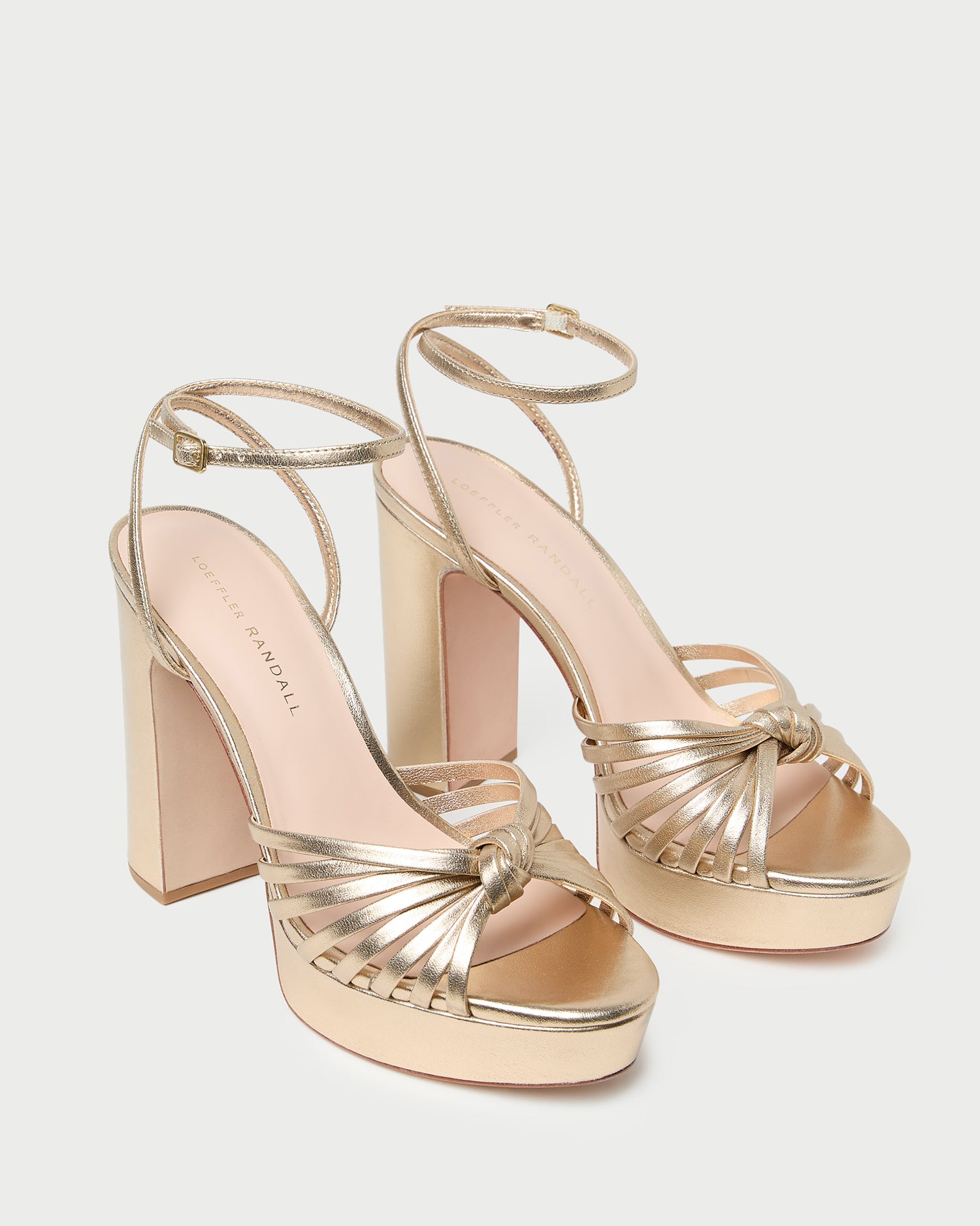 Rivka Women's Champagne Knot Platform Sandals - Comfortable High Heel Summer Beach Wedding Party Shoes