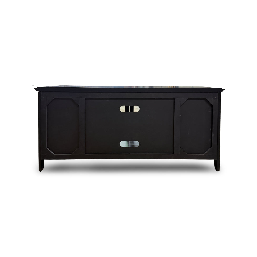 Modern Pembroke TV Stand in Black - Stylish Entertainment Center for Living Room, Bedroom, or Home Theater