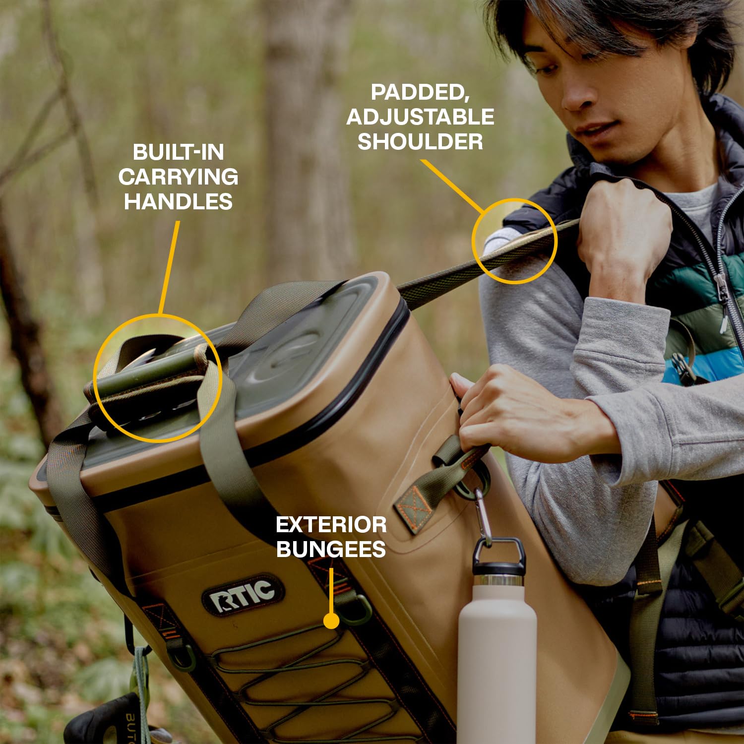 RTIC 36 Can Backpack Cooler - Insulated, Waterproof Soft Cooler Bag for Ice, Drinks, Lunch - Perfect for Beach, Travel, Camping, Picnic, Car, Hiking, Tailgating, and Outdoor Adventures