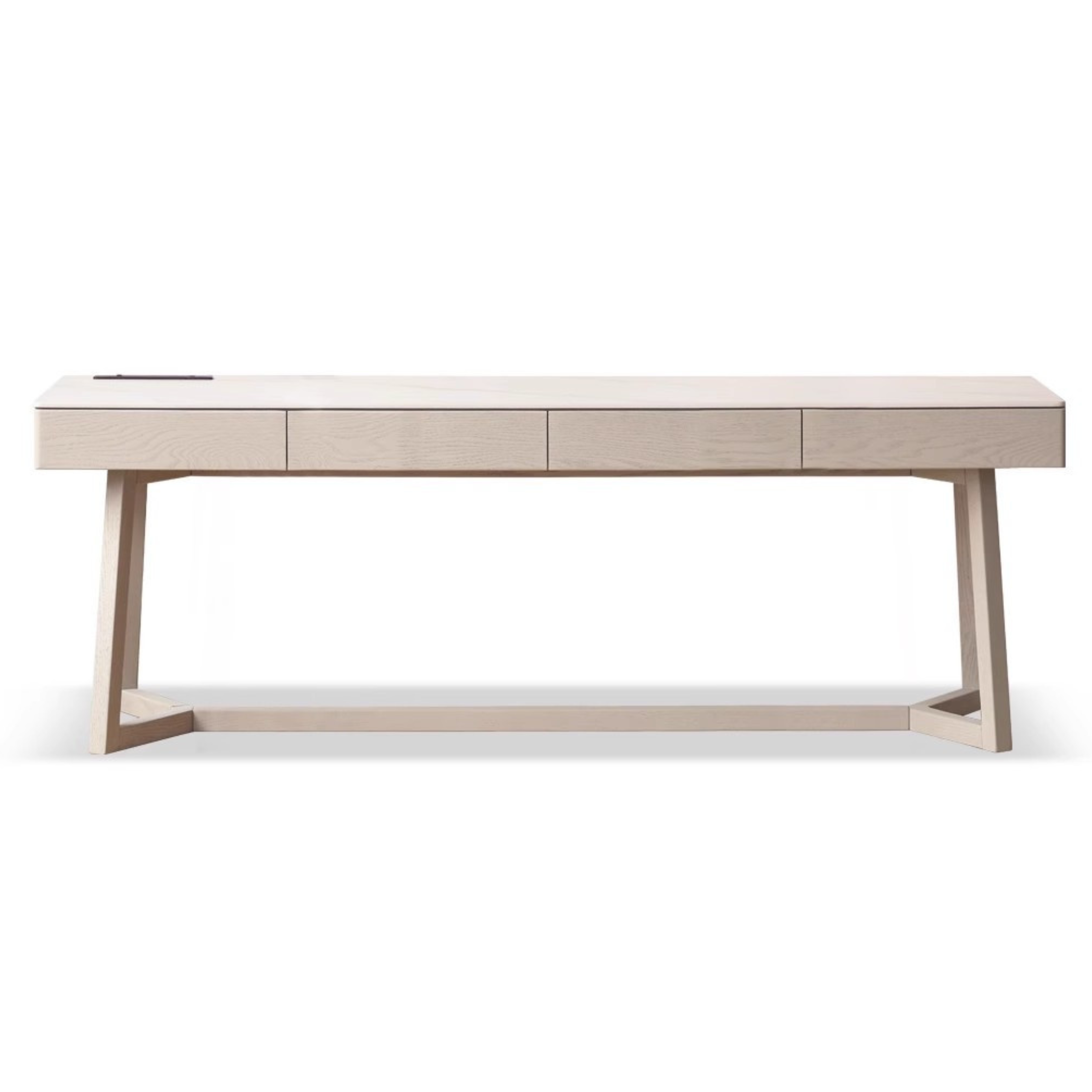 Solid Oak Wood Desk with Drawer - Warm & Elegant Writing Table for Home Office, Study Room or Library - Durable Wooden Workstation for Professionals & Students