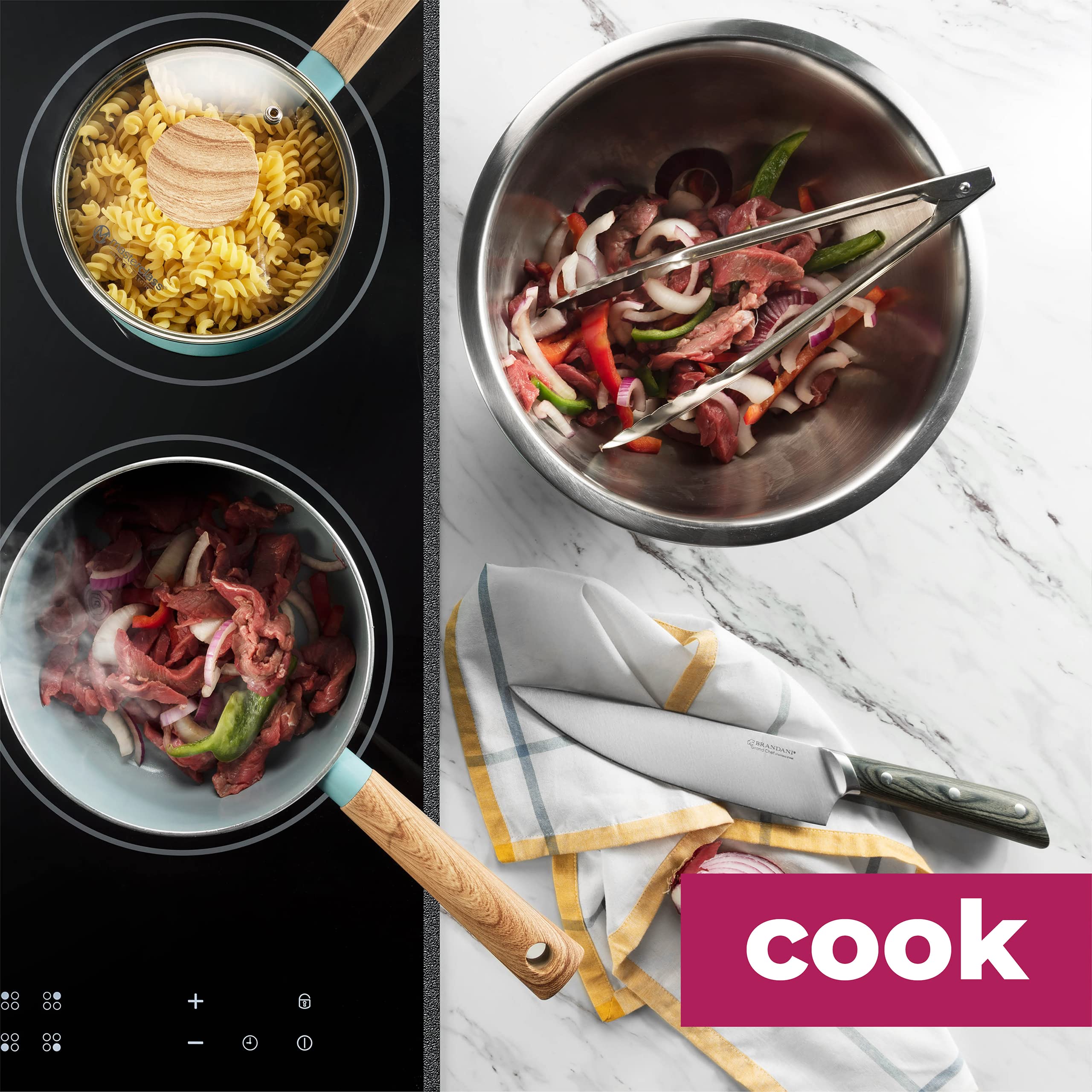 Premium Stainless Steel Mixing Bowls Set of 5 - Non-Slip Bottom, Nesting Kitchen Bowls for Baking, Cooking & Food Prep - Dishwasher Safe & Space Saving - Perfect for Home Chefs & Professional Kitchens