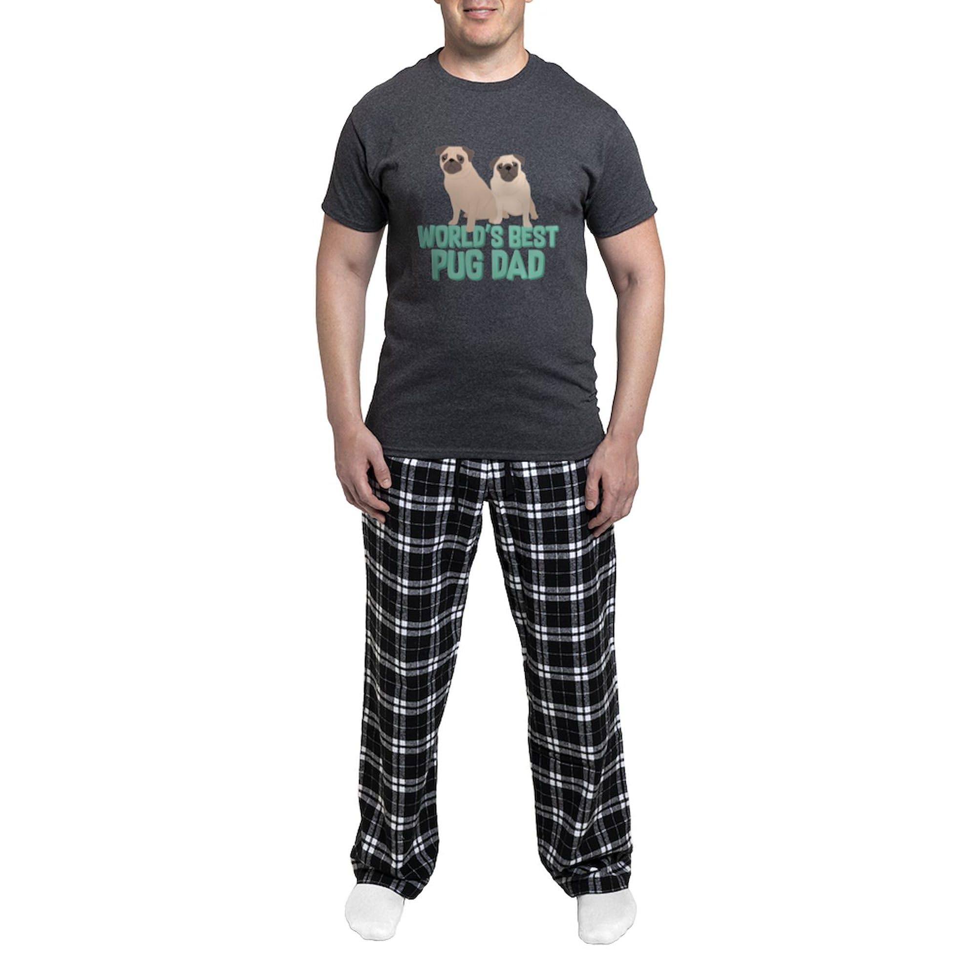 World's Best Pug Dad Men's Charcoal Pajamas - Funny Dog Lover Sleepwear for Fathers - Cozy Lounge & Sleep Pajama Set for Home Relaxation