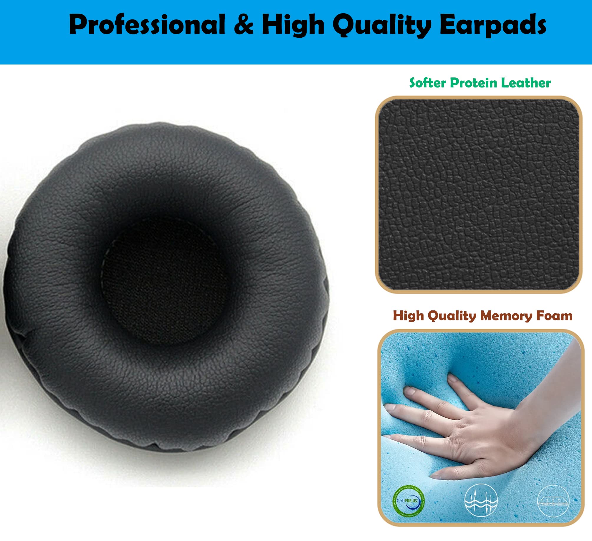 Premium Replacement Ear Pads Cushions for Sennheiser HD414 Headphones - Soft Memory Foam Earpads with Noise Isolation - Perfect for Gaming, Music & Office Use