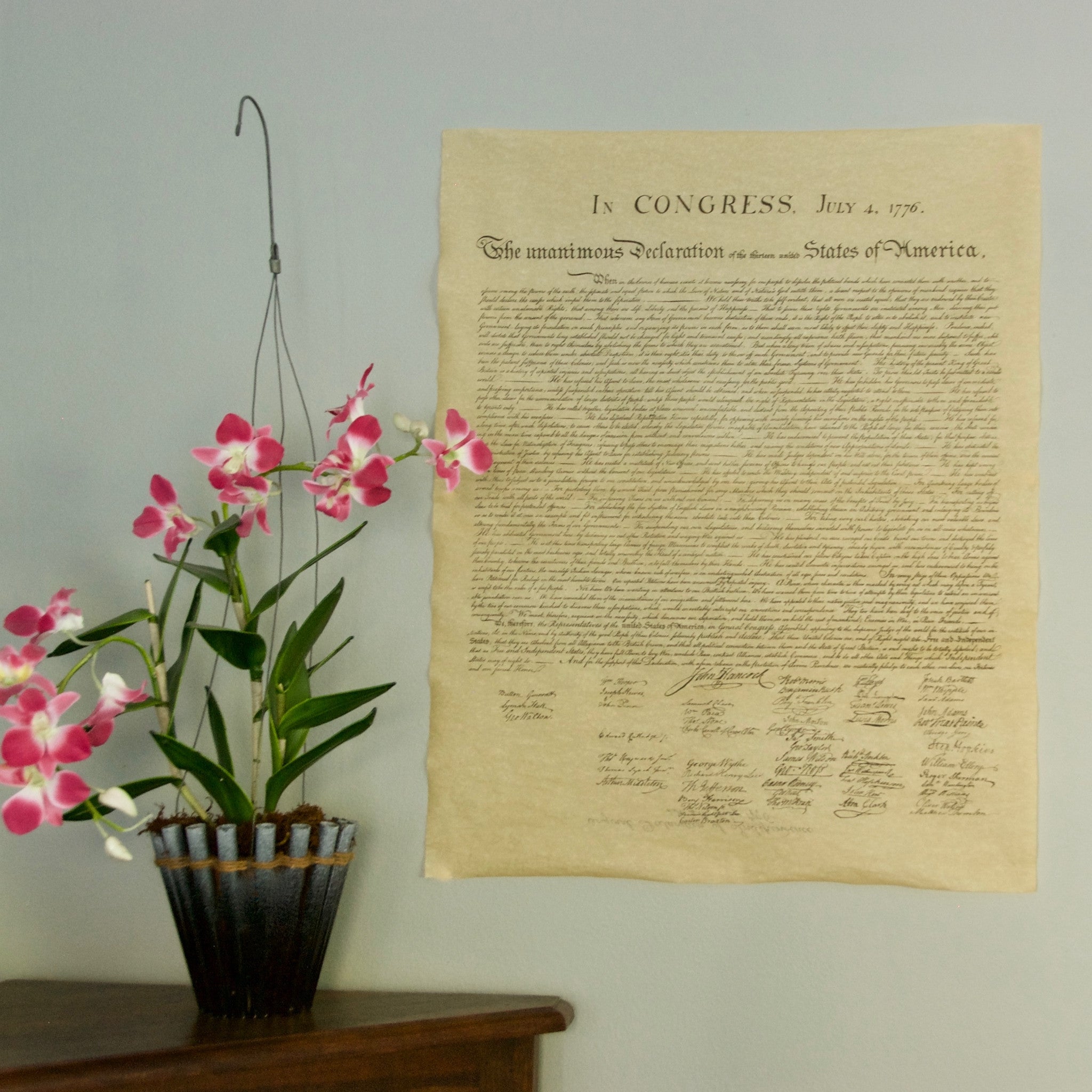 Authentic Full-Size Declaration of Independence Replica - Premium Parchment Paper Reproduction for Home Decor, Office Display & American History Education