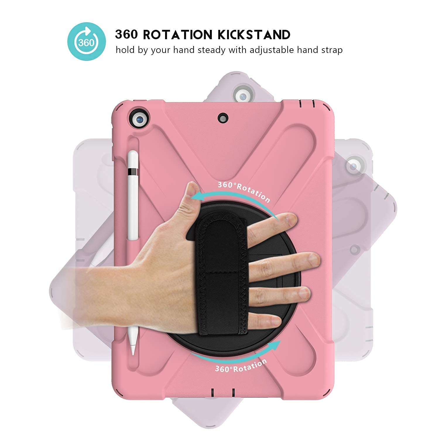 ProCase Kids Shockproof iPad Case for iPad 10.2 (8th/7th Gen 2020/2019) & iPad Air 10.5 (2019) & iPad Pro 10.5 - Durable Protective Cover with Stand | Perfect for School, Travel & Home Learning