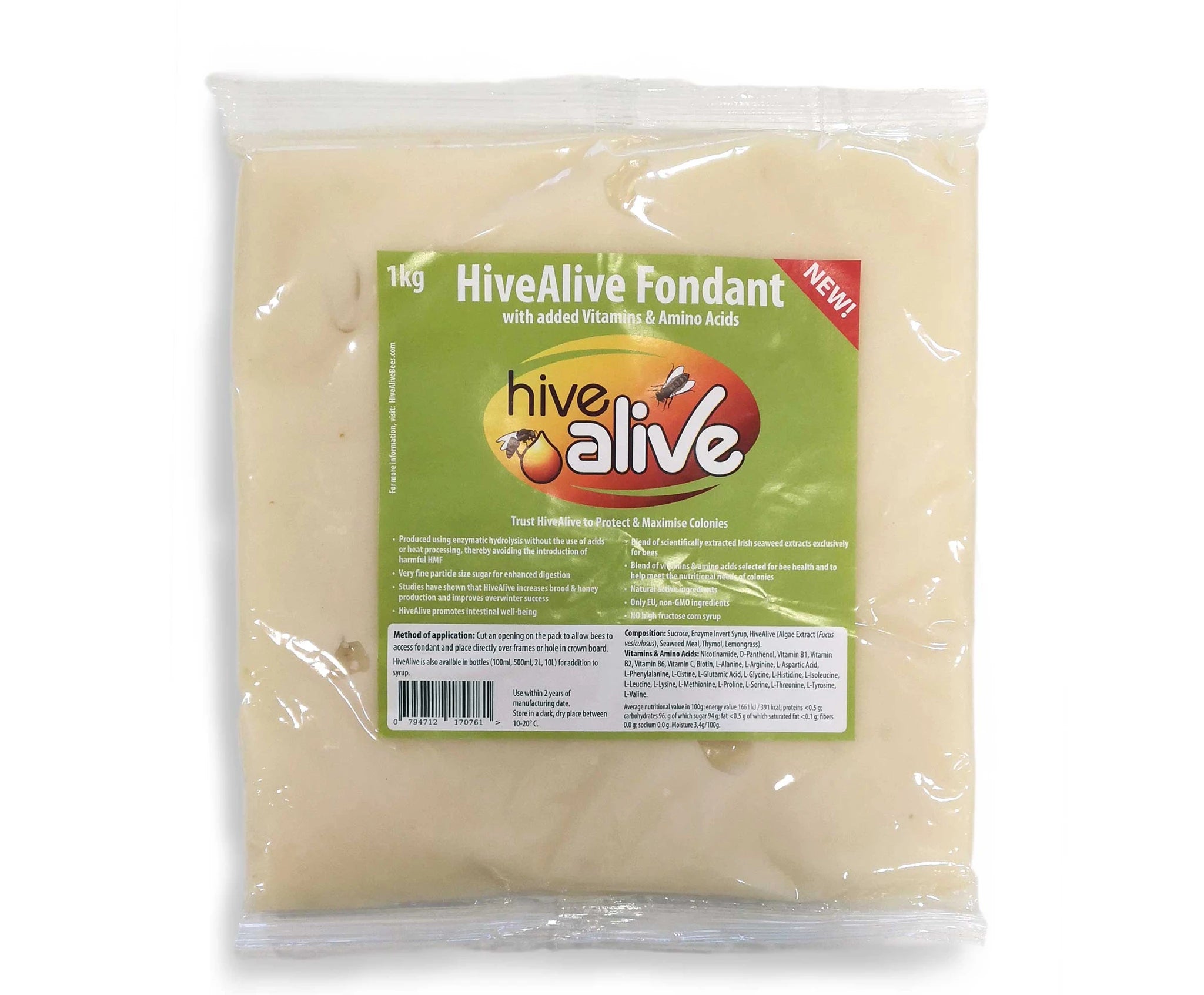 Hive Alive Fondant Patty - Premium Winter Bee Feed for Healthy Honey Bees | Ideal for Beekeeping & Cold Weather Bee Nutrition