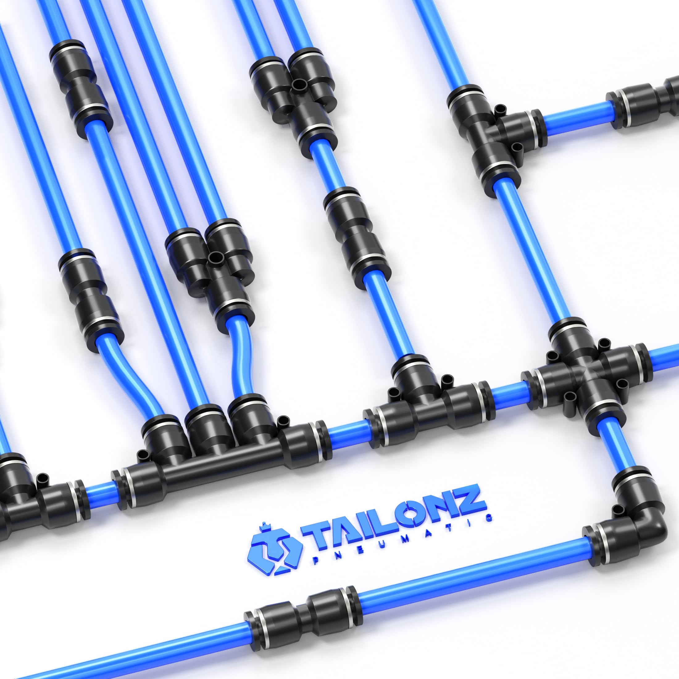 1/4 Inch OD Y Splitter Plastic Push to Connect Fittings - 3 Way Tube Connector, Push Fit & Lock PY-1/4 (Pack of 10) - Ideal for Air Compressors, Pneumatic Tools & DIY Plumbing Projects