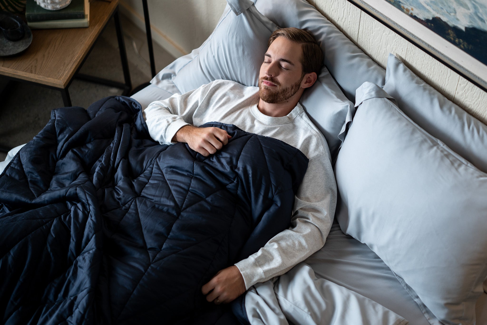 Premium Weighted Blanket for Adults - 15 lbs Heavy Blanket for Anxiety Relief & Better Sleep - Cooling Bamboo Cover - Perfect for Stress Relief, Insomnia & Relaxation at Home or Travel