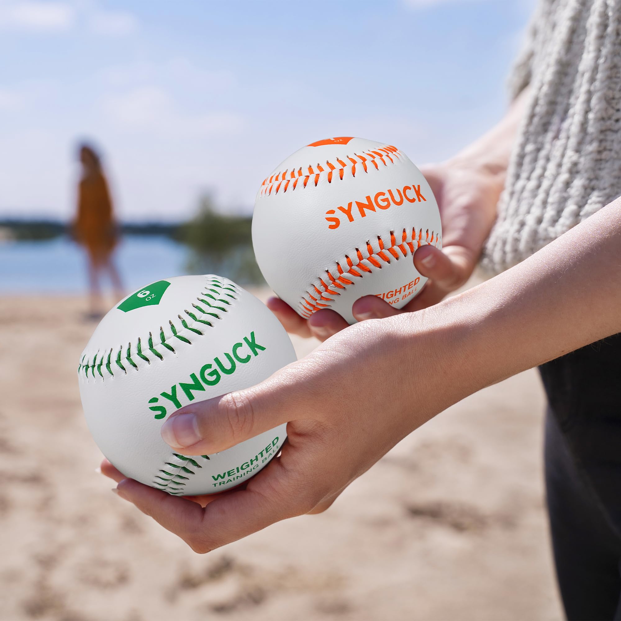 SYNGUCK Weighted Baseballs Set of 6 (4/6/7/9/10/12oz) - Improve Pitching Speed & Strength Training for Baseball Players - Perfect for Pitching Practice, Velocity Training & Arm Conditioning